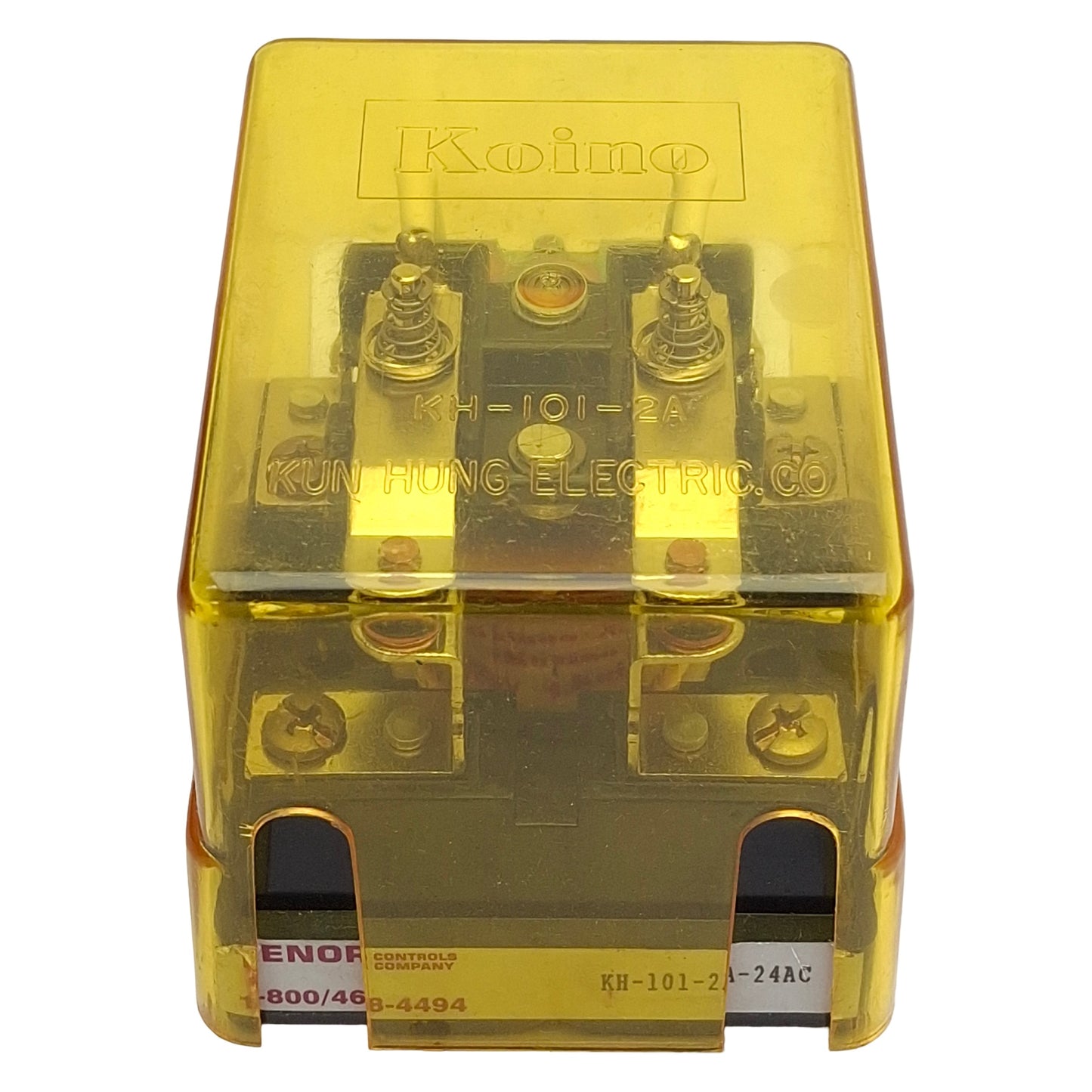 Used Tenor Koino KH-101-2A-24AC Power Relay, DPST-NO 15A/24VDC 30A/110VAC, 24VAC Coil