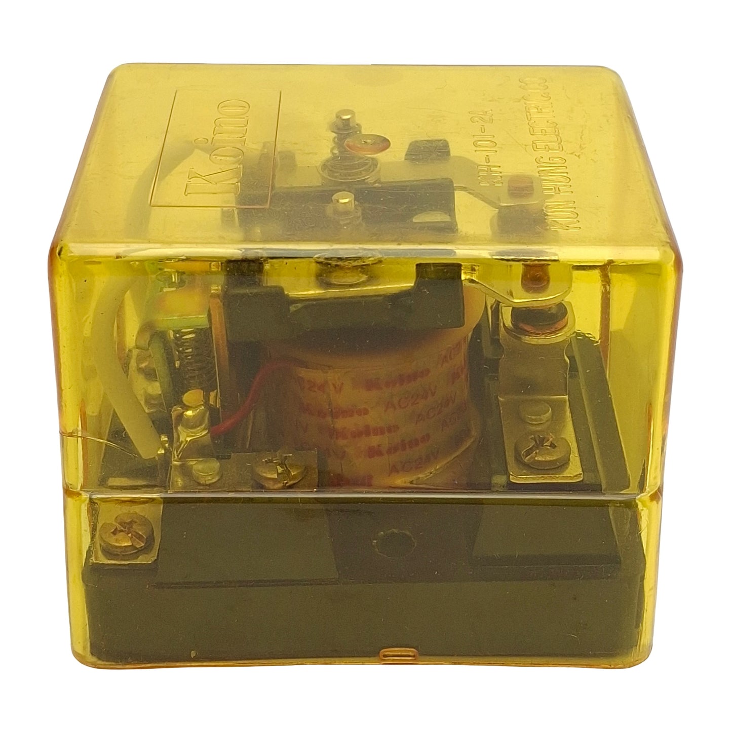 Used Tenor Koino KH-101-2A-24AC Power Relay, DPST-NO 15A/24VDC 30A/110VAC, 24VAC Coil