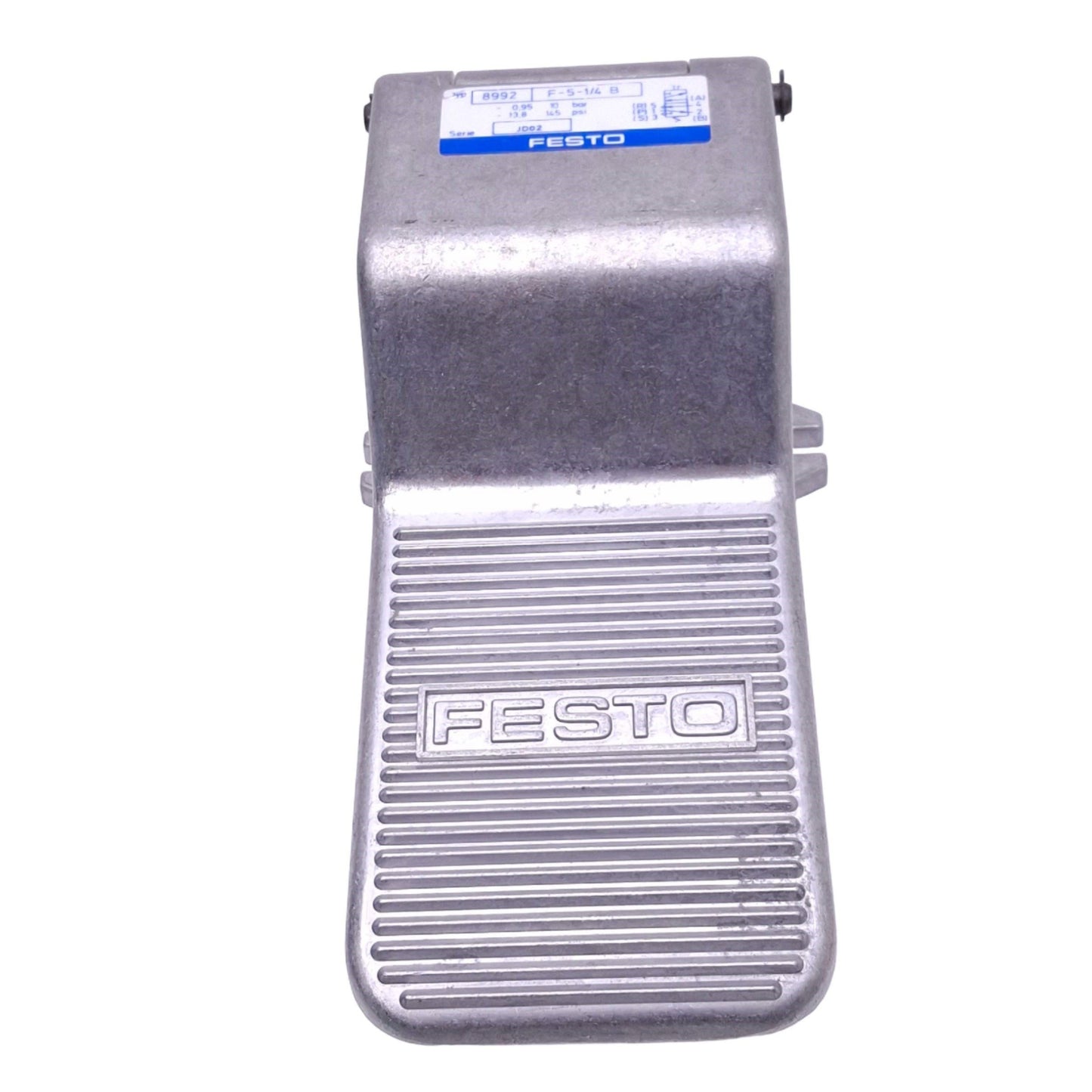 New – Open box Festo 8992 F-5-1/4-B Pneumatic Foot Pedal Valve, 5/2-Way, G 1/4in, 10bar Max