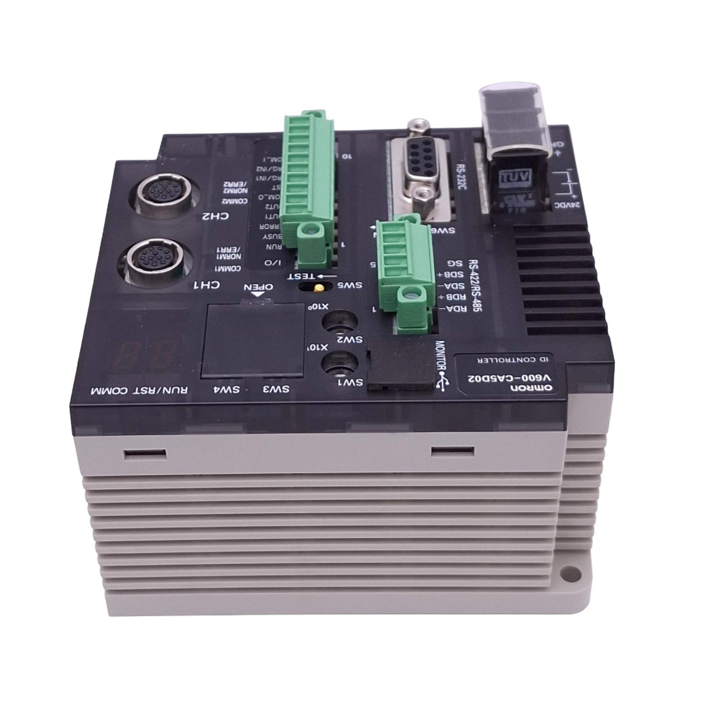 Used Omron V600-CA5D02 ID Controller, 2-Channel, RFID 530kHz, RS232C/422/485, 24VDC