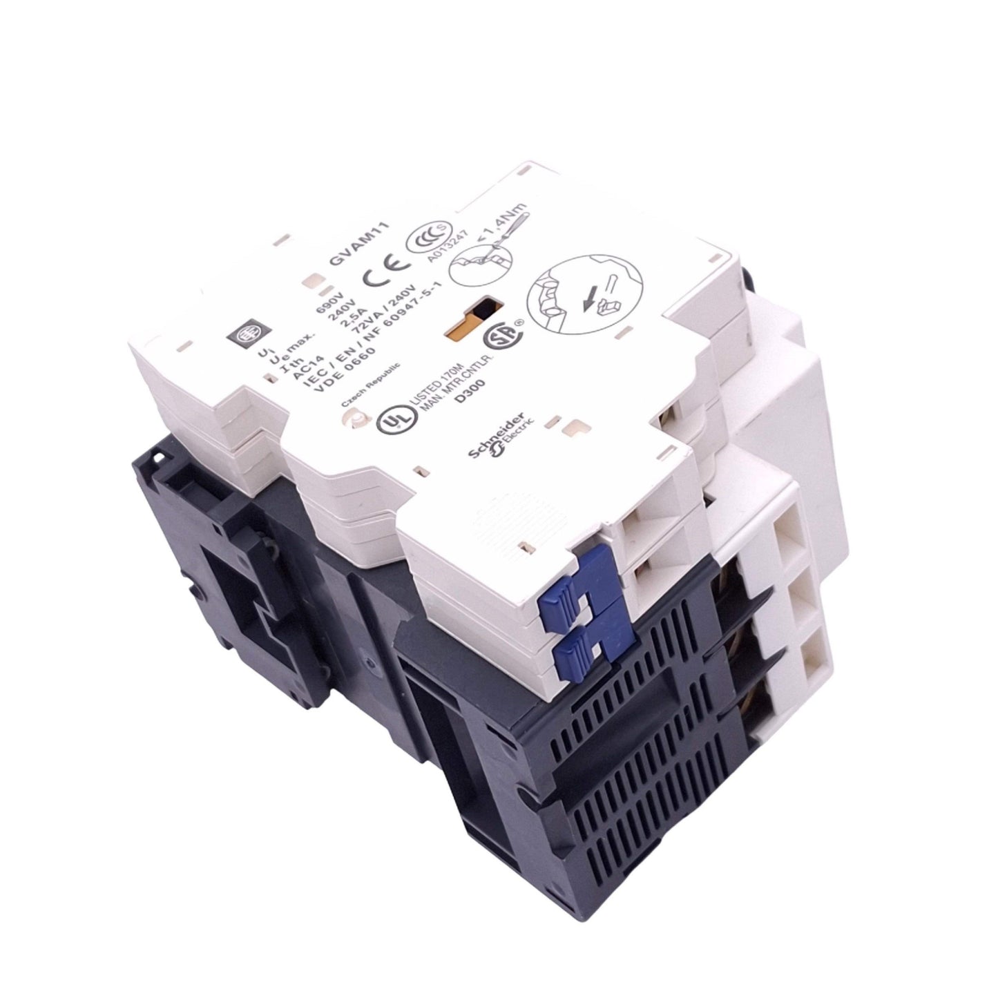 New – Open box Telemecanique GV2-P05H7 Motor Circuit Breaker, 3-Pole + 3, 0.63-1A, 0.25kW Max