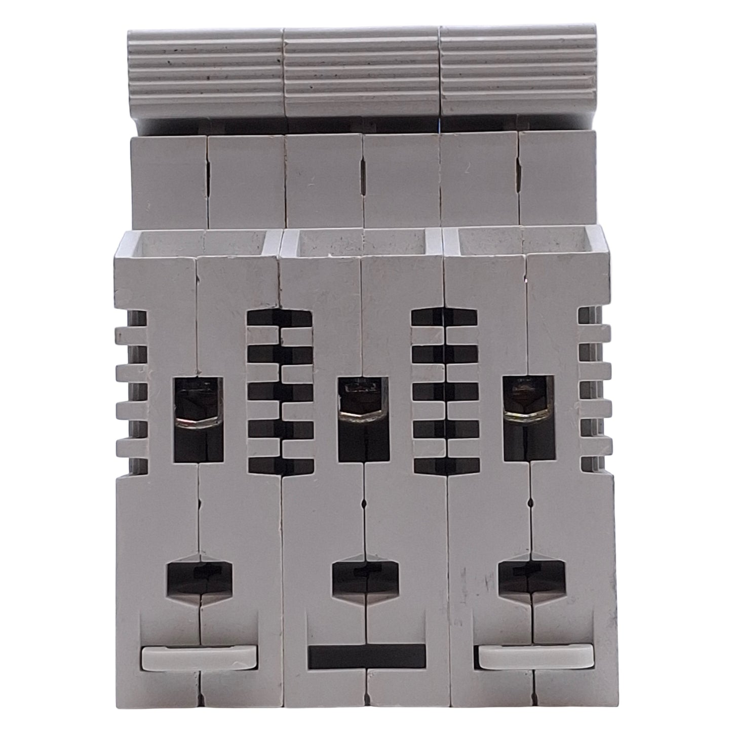 Used Siemens 3NW7 030 Fuse Holder, 3-Pole, 10x38 Fuse Size, 690VAC 32A Max, DIN Rail