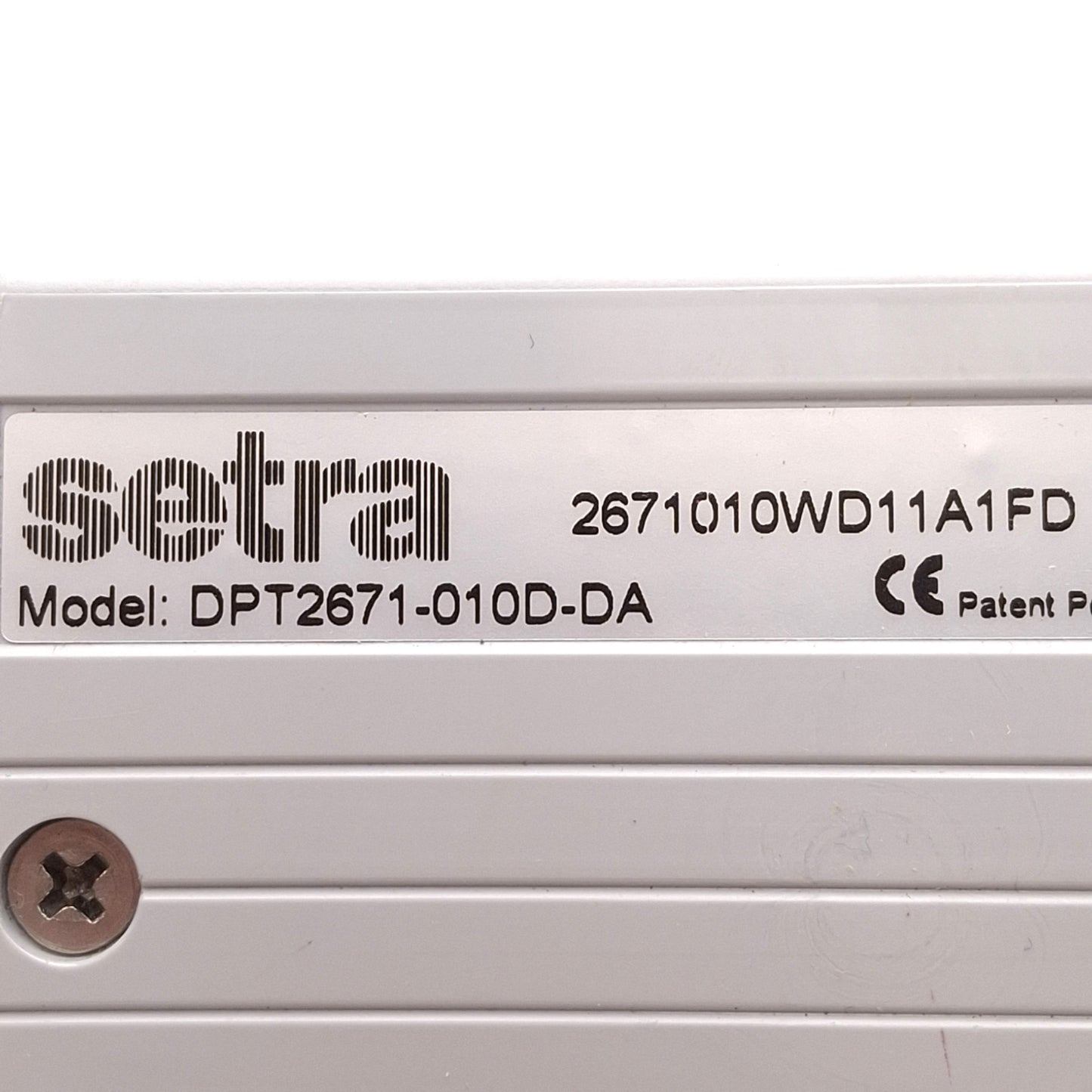 Used Setra DPT2671-010D-DA Differential Pressure Transducer, 4-20mA, 0-10in WC, 24VDC