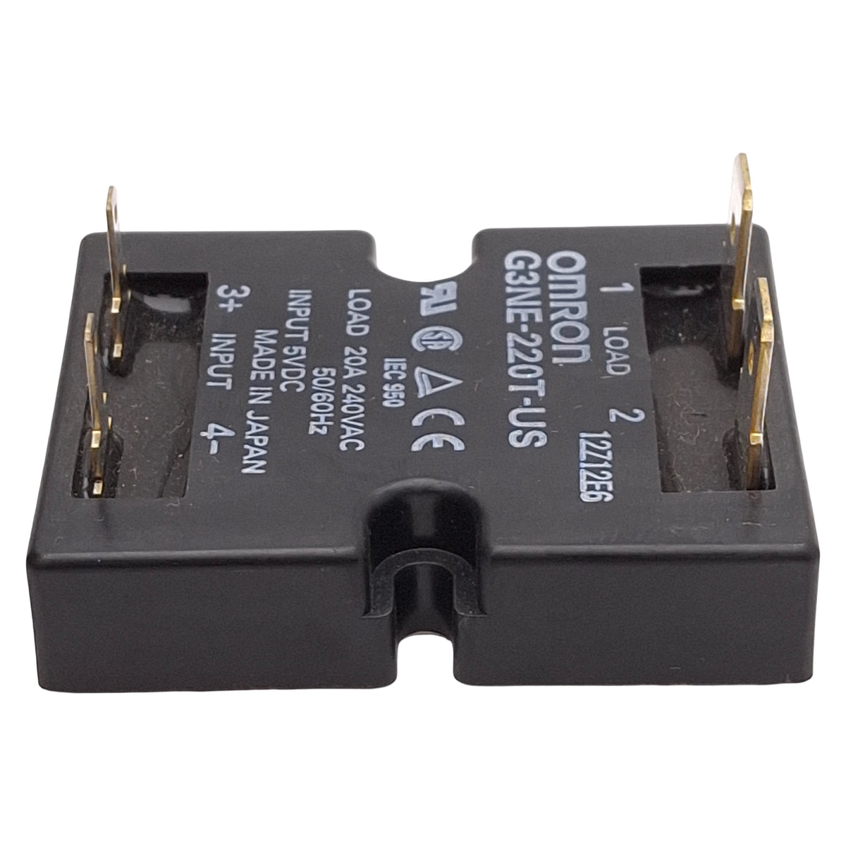 Used Omron G3NE-220T-US DC5 Solid State Relay, SPST-NO, 20A 240VAC Load, 5VDC Input