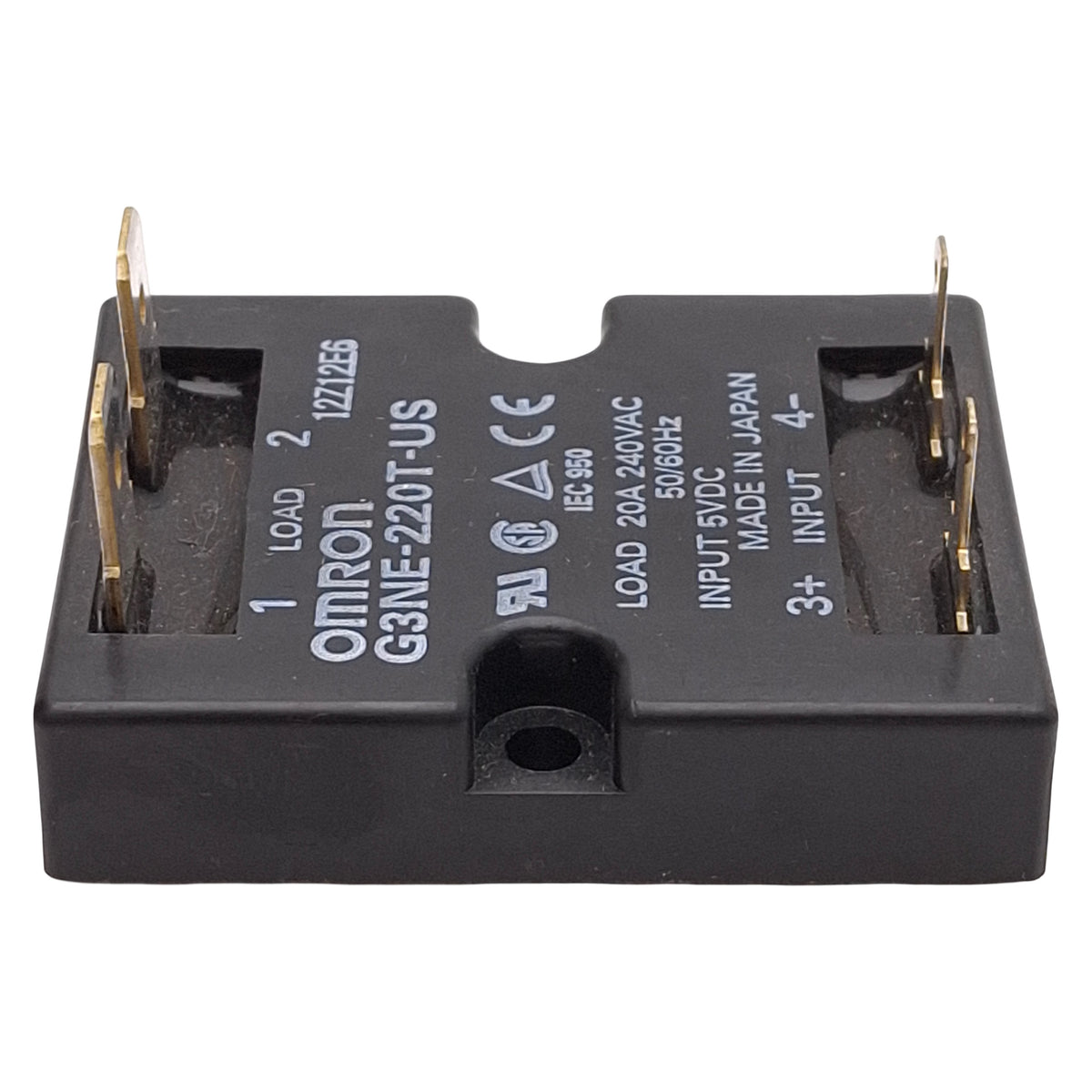 Used Omron G3NE-220T-US DC5 Solid State Relay, SPST-NO, 20A 240VAC Load, 5VDC Input