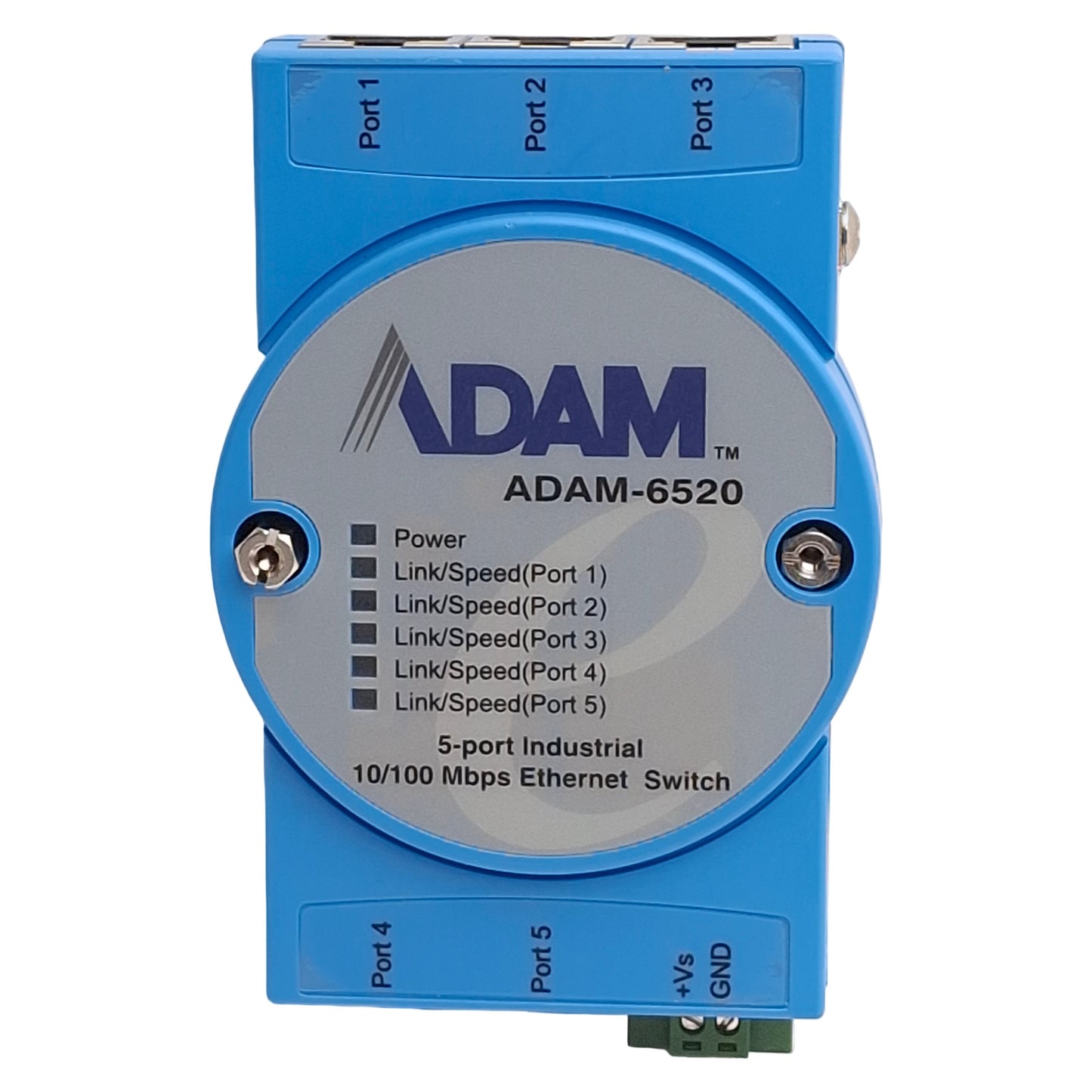 Used Advantech ADAM-6520 Unmanaged Ethernet Switch, 5-Port, 10-30VDC, *No DIN Mount*