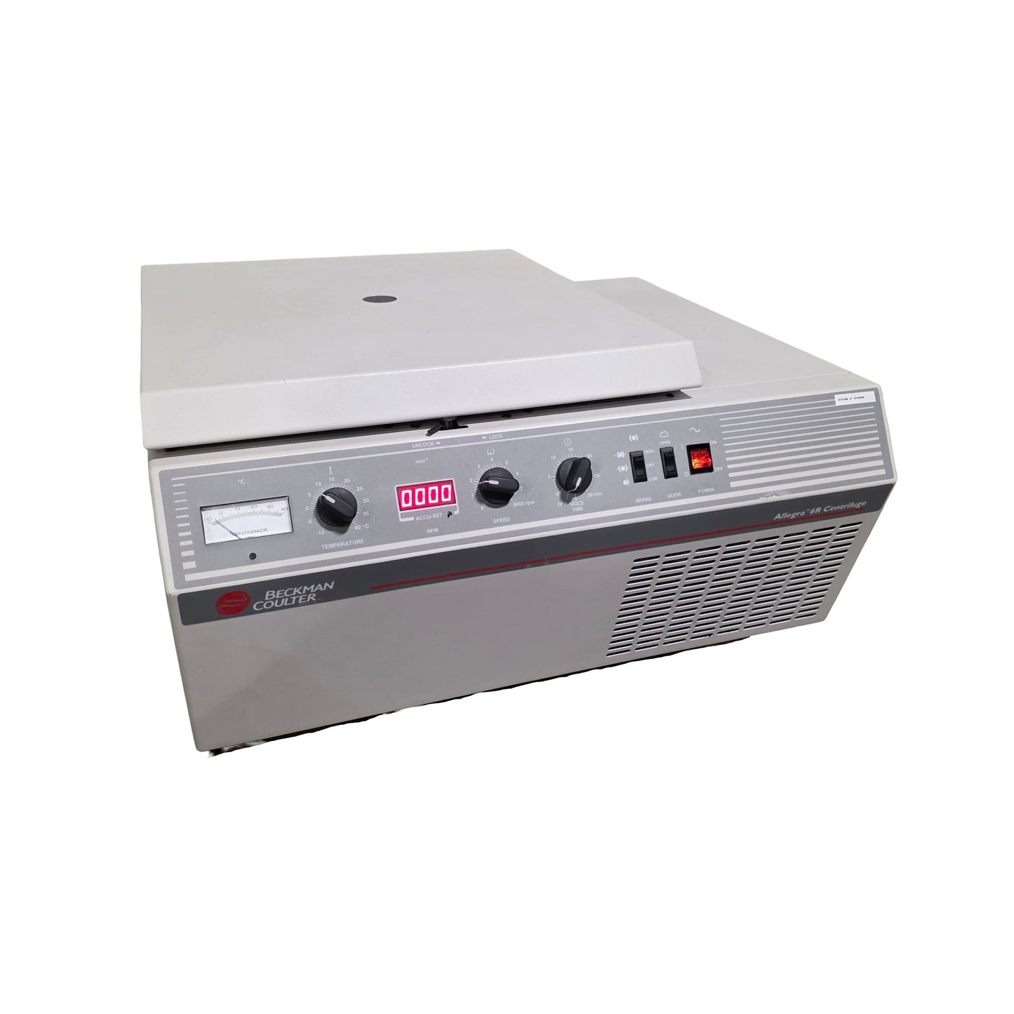 Used Beckman Coulter Allegra 6R Refrigerated Centrifuge 0-8000RPM -10° To 40°C 120VAC