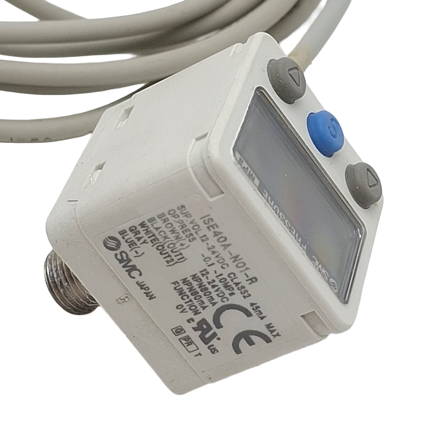 Used SMC ISE40A-N01-R Digital Pressure Switch, NPN, 12-24VDC, -0.1~1.0MPa, 1/8in NPT