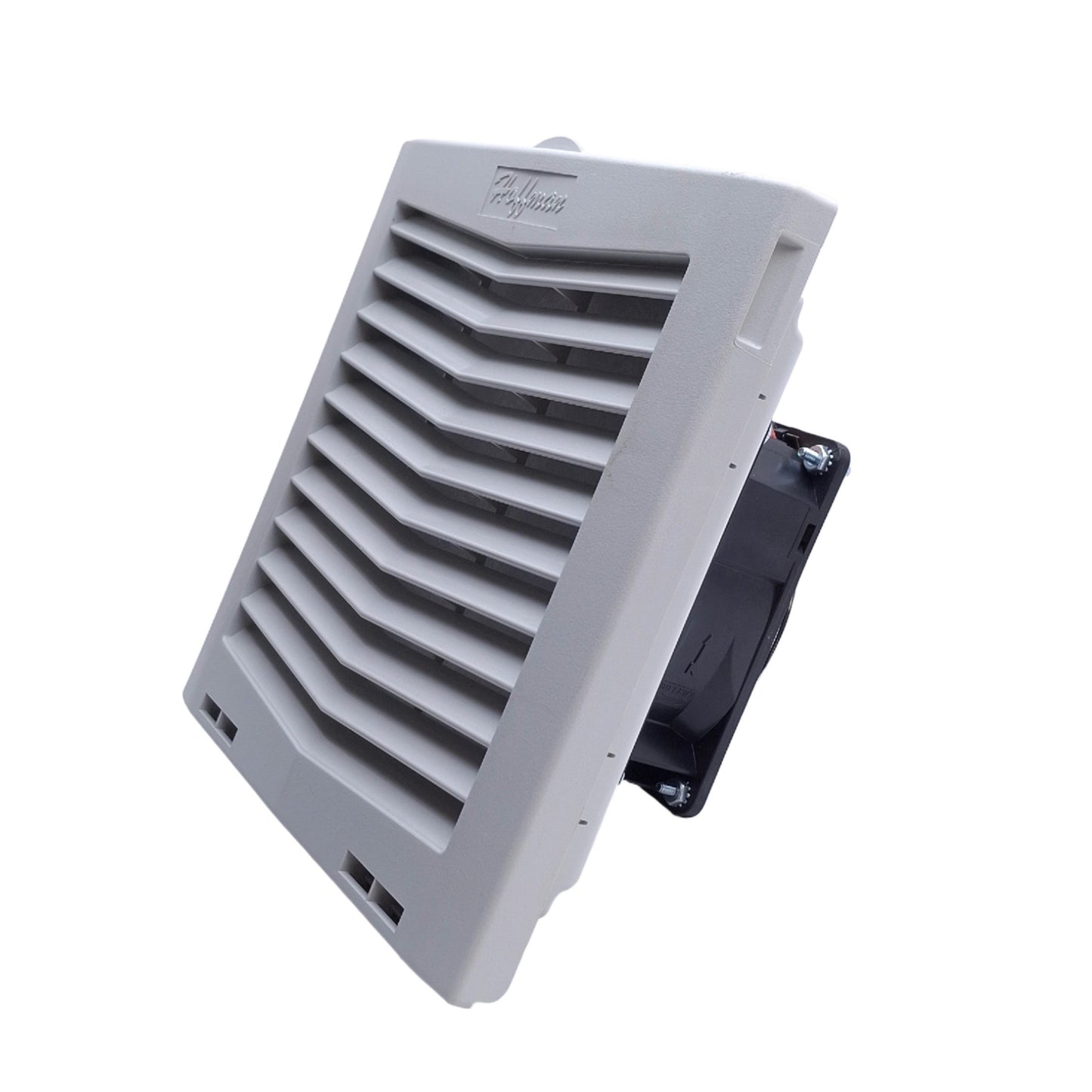 New – Open box Hoffman HF0924414 nvent Side-Mount Filter Fan Lt Gray, 24VDC, 70 CFM, 8x8x4"