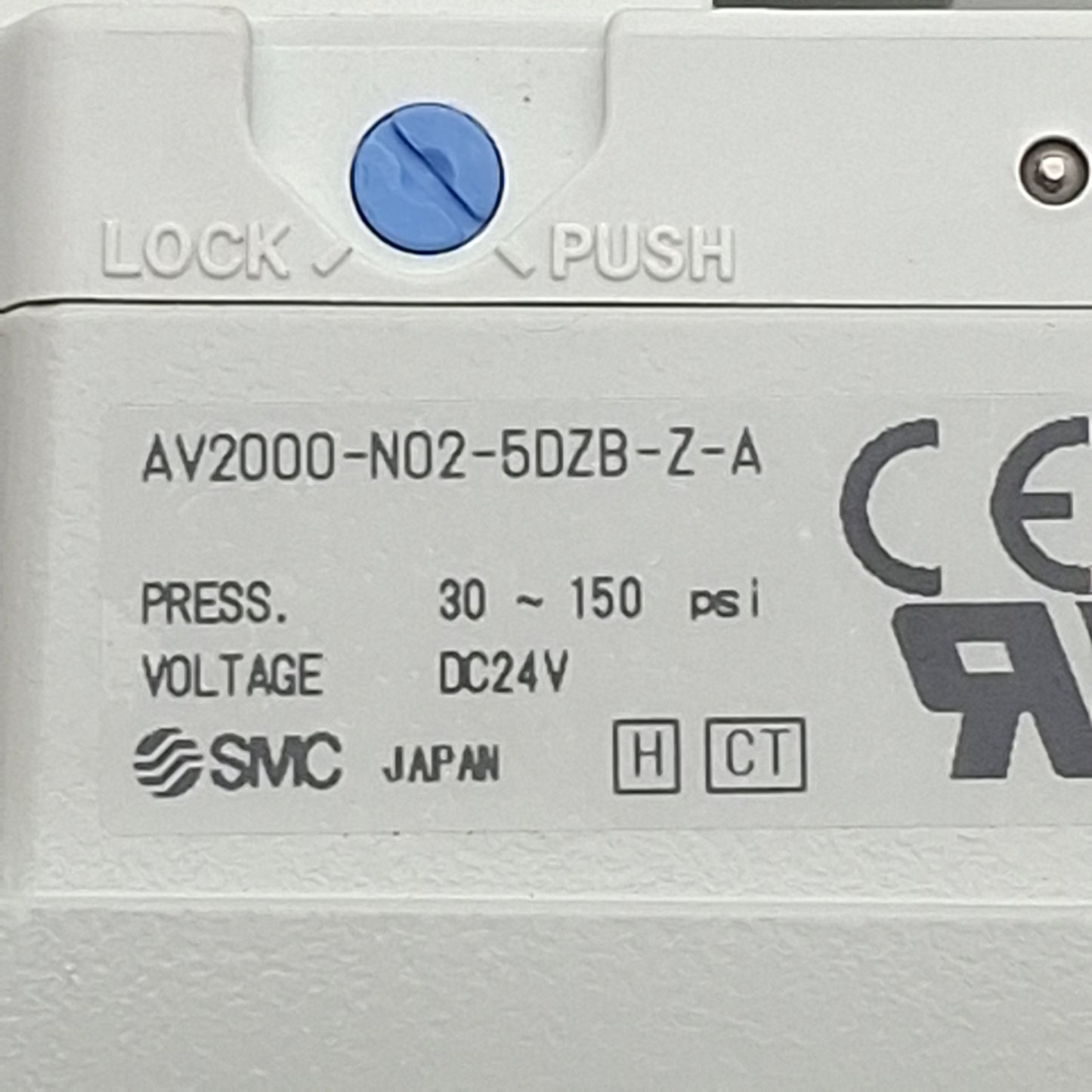 Used SMC AV2000-N02-5DZB-Z-A Soft Start Valve, 1/4in NPT, 30-150psi, 24VDC Coil