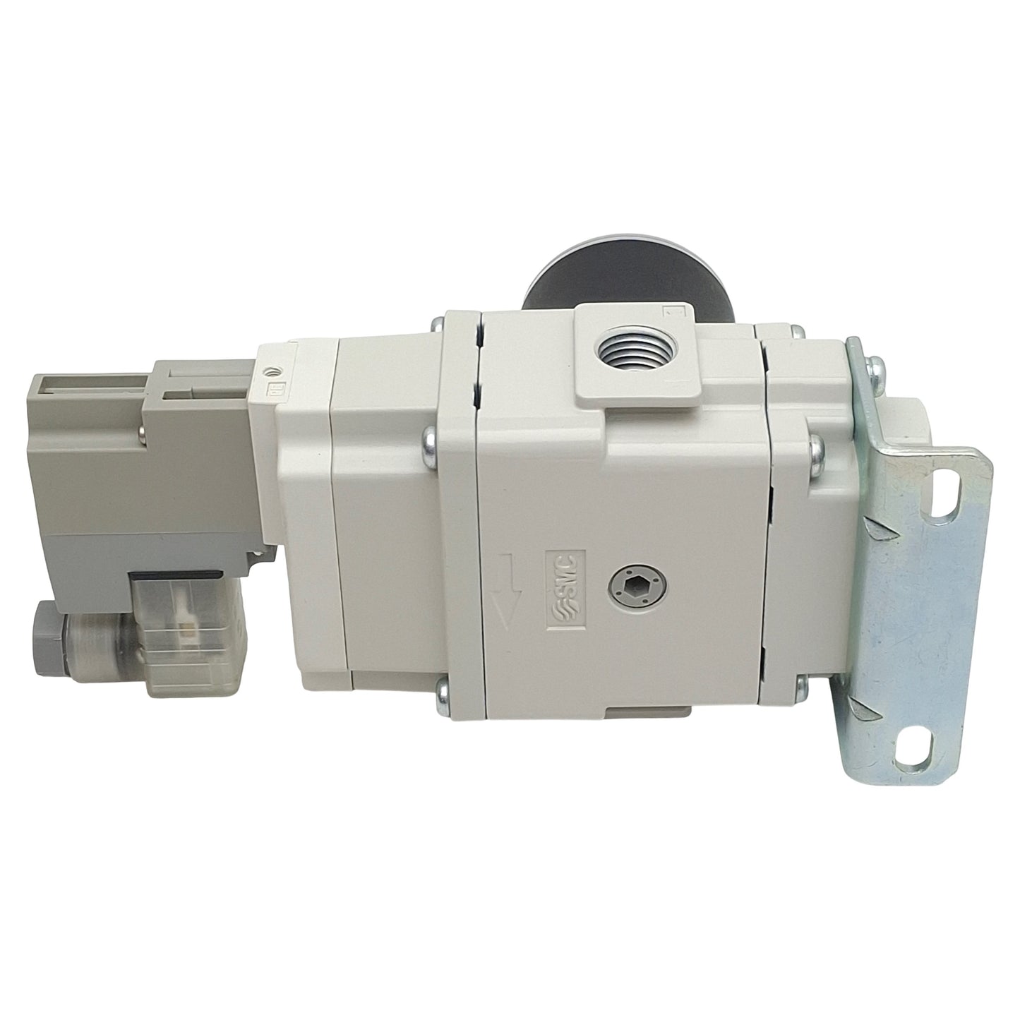 Used SMC AV2000-N02-5DZB-Z-A Soft Start Valve, 1/4in NPT, 30-150psi, 24VDC Coil
