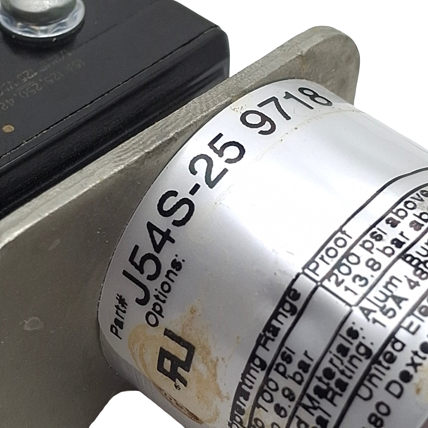 Used United Electric J54S-25 9718 Pressure Switch, 1/4in NPT, 10-100psi, 15A 480VAC