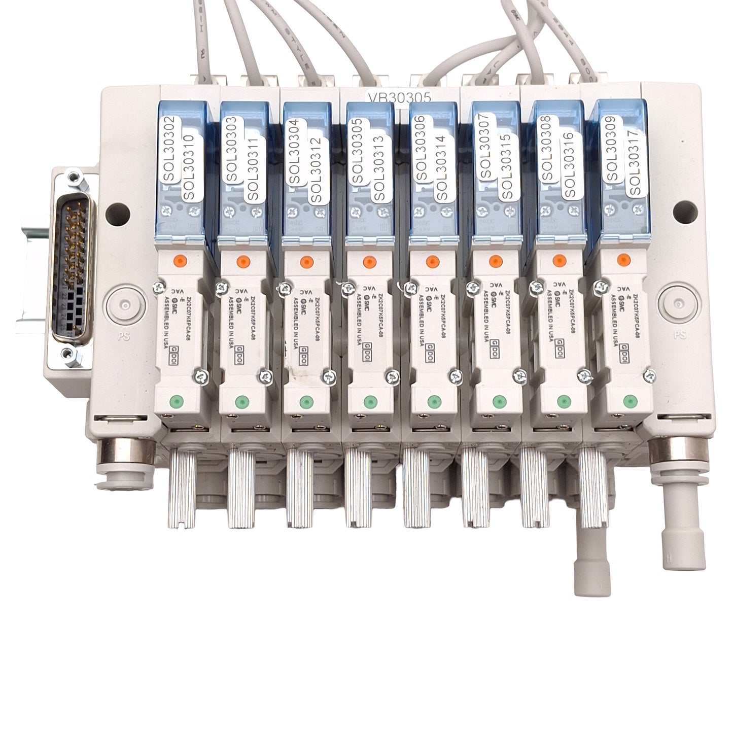 New – Open box SMC ZKM08F-B-CPY-E/1K88 Vacuum Ejector Manifold, 8-Station, 0 to -101kPa, DB25