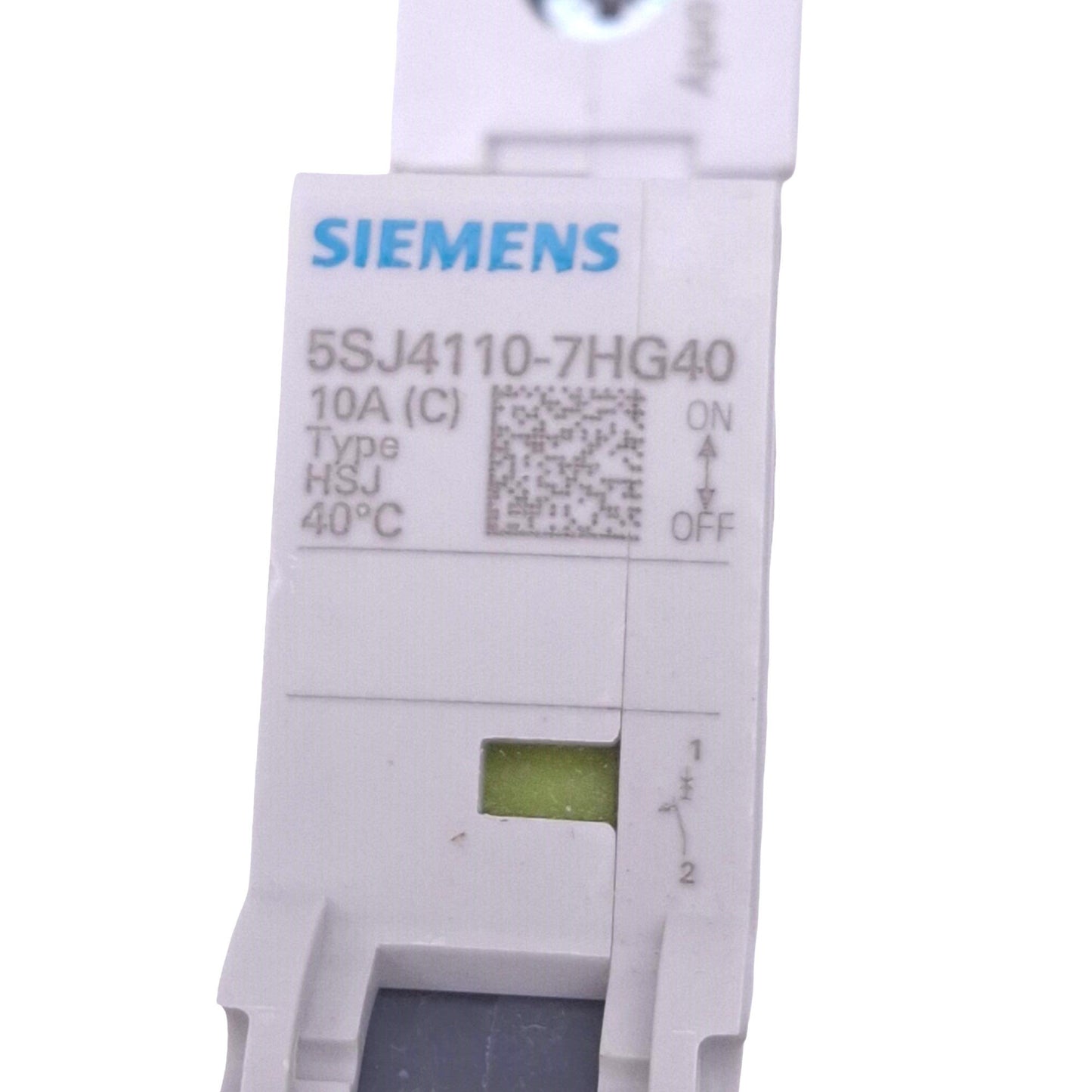 New Siemens 5SJ4110-7HG40 Circuit Breaker, 1-Pole 10A, 240VAC/60VDC Max, DIN Rail