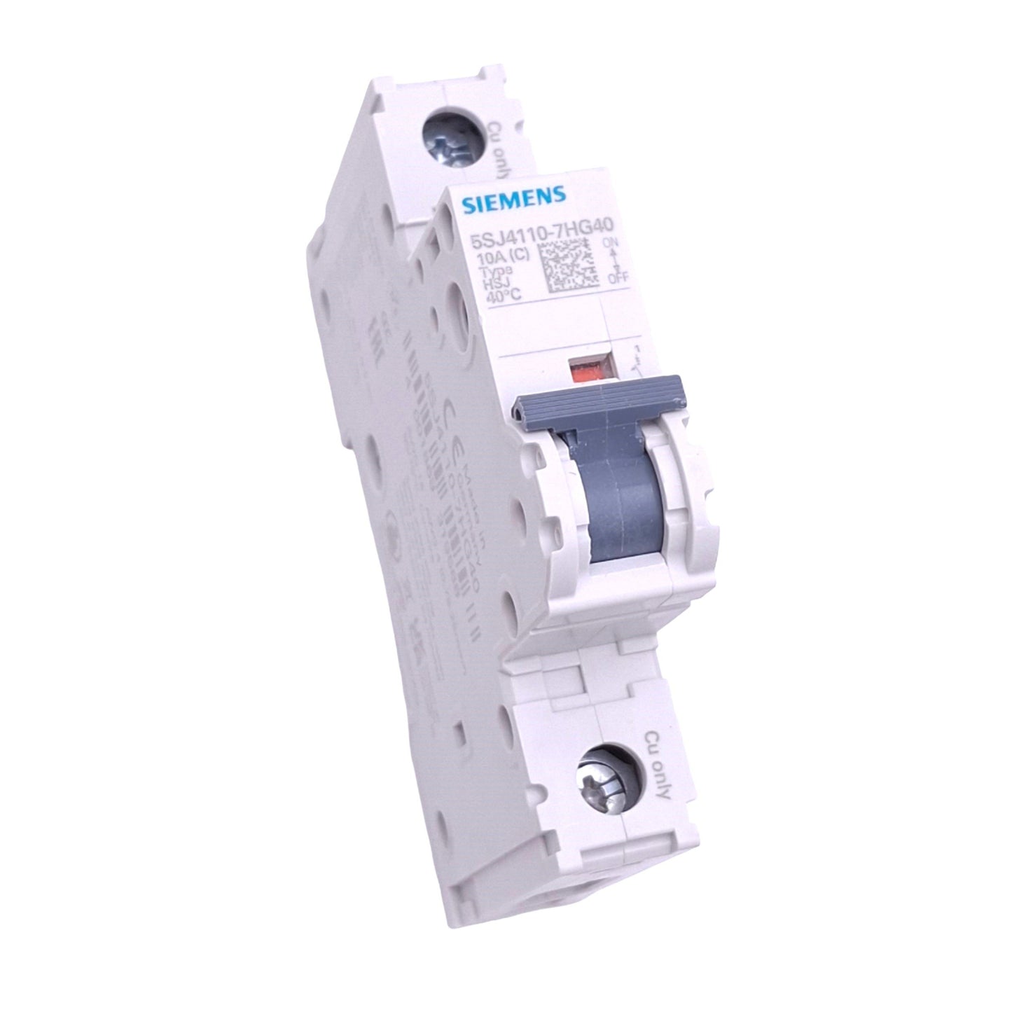 New Siemens 5SJ4110-7HG40 Circuit Breaker, 1-Pole 10A, 240VAC/60VDC Max, DIN Rail