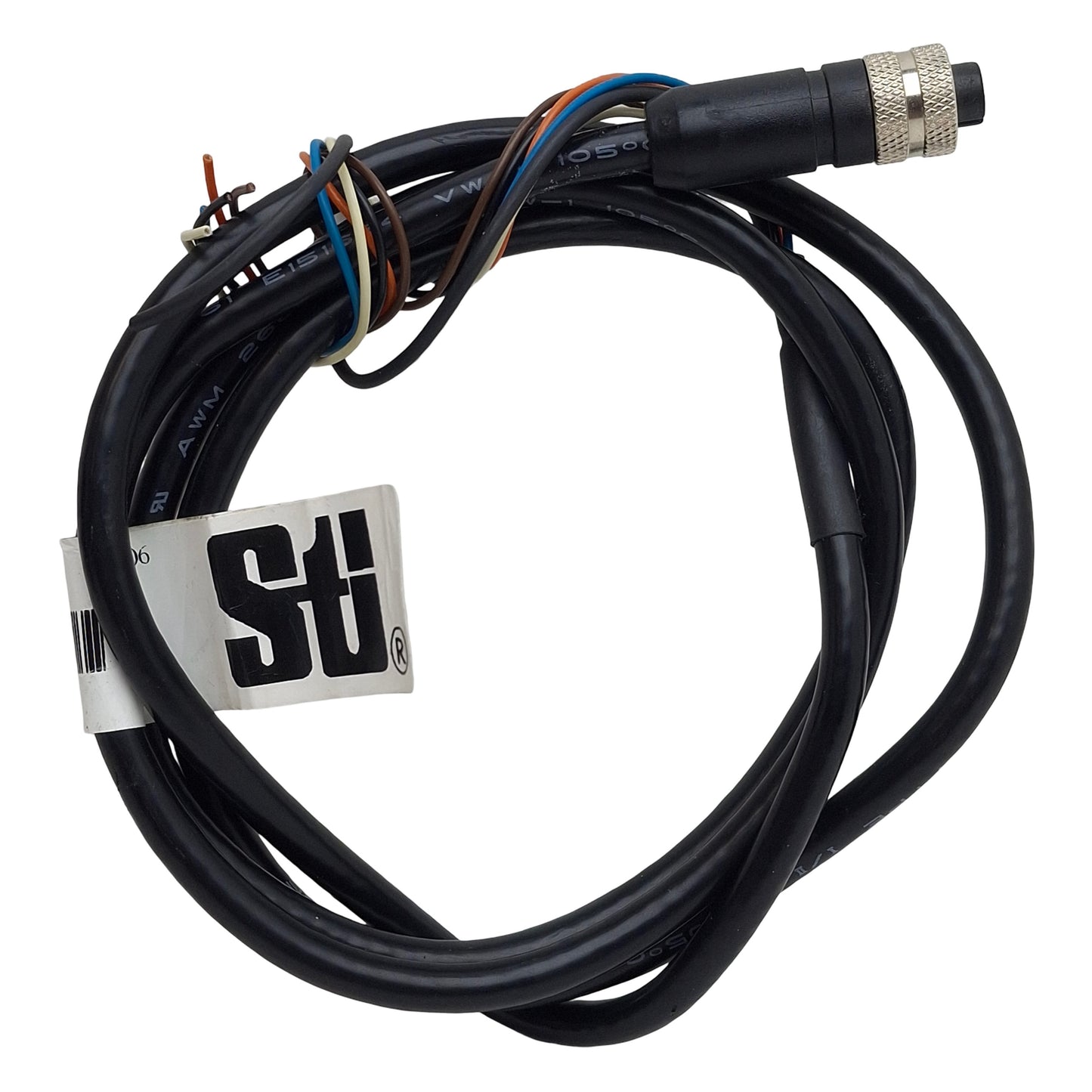 Used Omron STI 60568-0030 Light Curtain Cable, M12 5-Pin Female to Flying Leads, 4ft