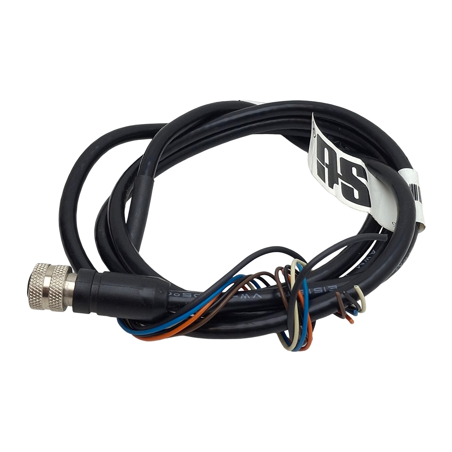 Used Omron STI 60568-0030 Light Curtain Cable, M12 5-Pin Female to Flying Leads, 4ft