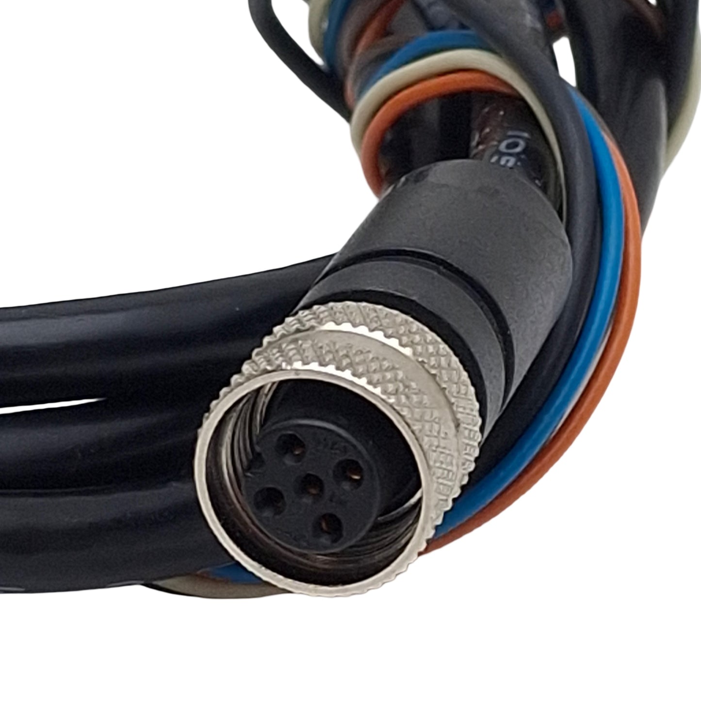 Used Omron STI 60568-0030 Light Curtain Cable, M12 5-Pin Female to Flying Leads, 4ft