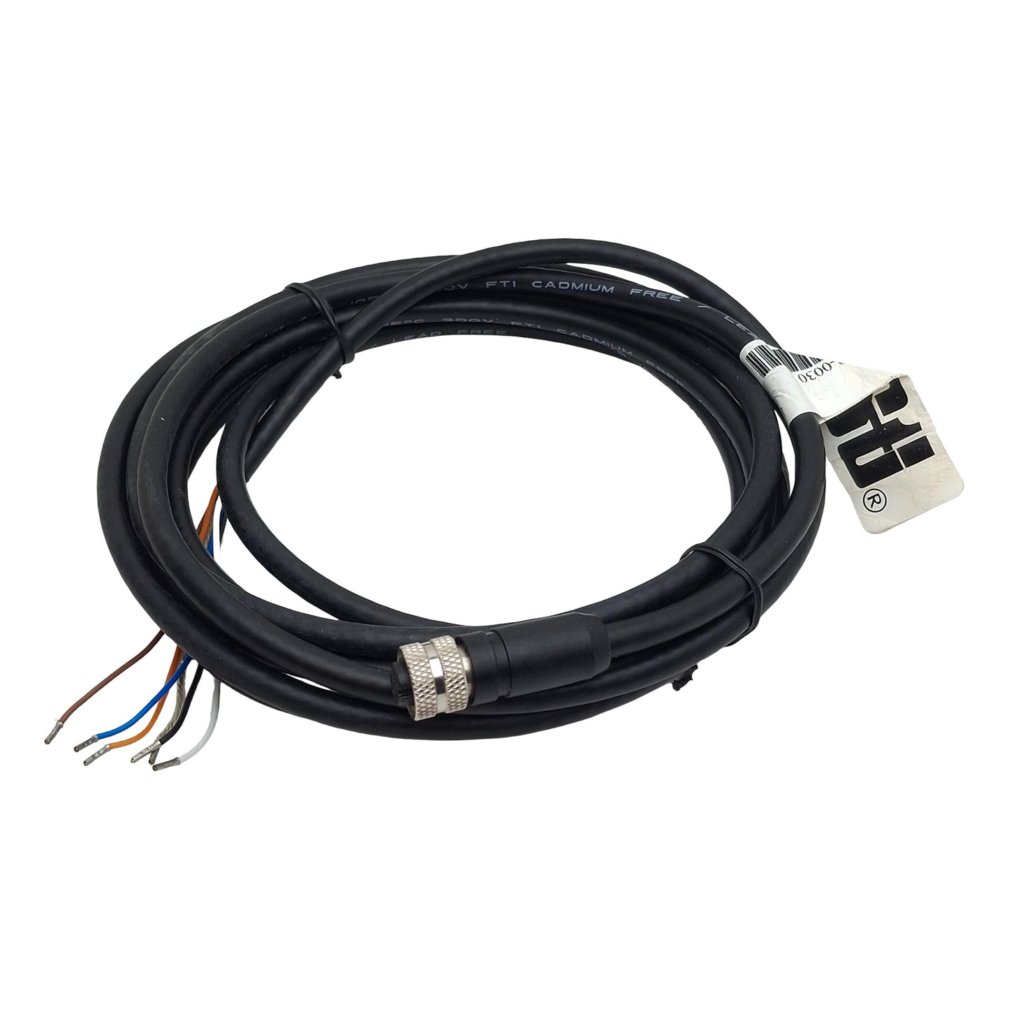 New – Open box Omron STI 60568-0030 Light Curtain Cable, M12 5-Pin Female to Flying Leads, 3.4m