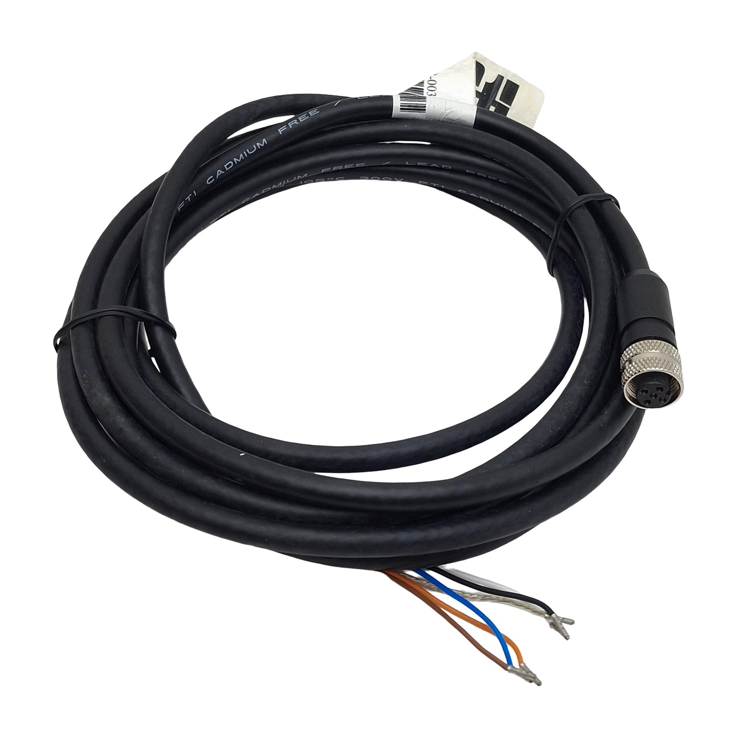 New – Open box Omron STI 60568-0030 Light Curtain Cable, M12 5-Pin Female to Flying Leads, 3.4m