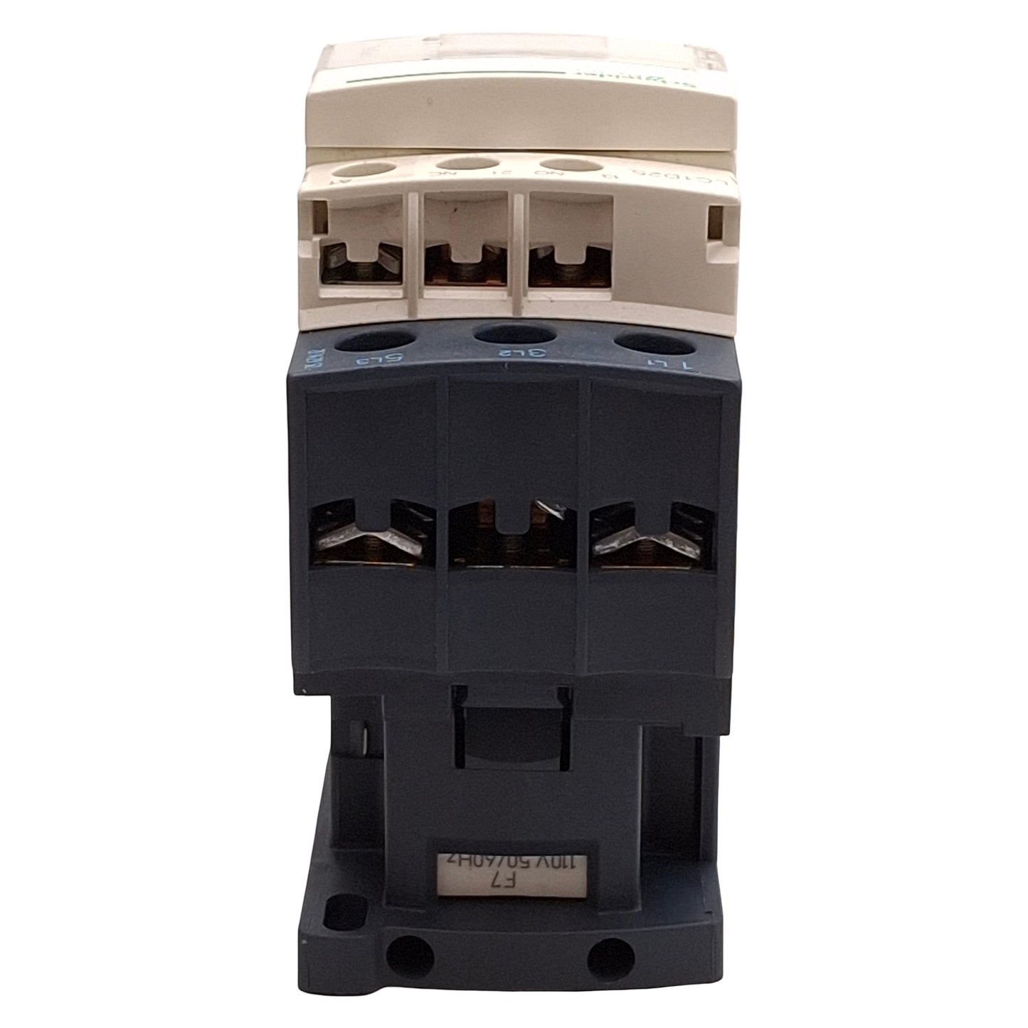 Used Schneider Electric LC1D25F7 Contactor, 3-Pole, 25A, 11kW @ 400VAC, 110VAC Coil