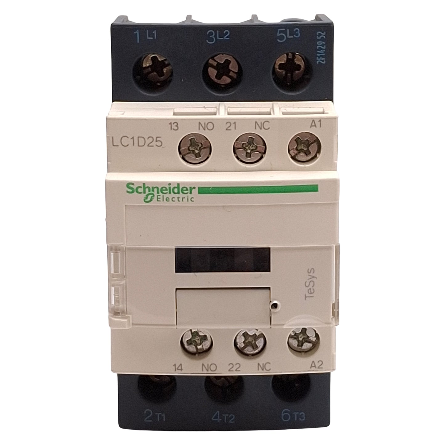Used Schneider Electric LC1D25F7 Contactor, 3-Pole, 25A, 11kW @ 400VAC, 110VAC Coil