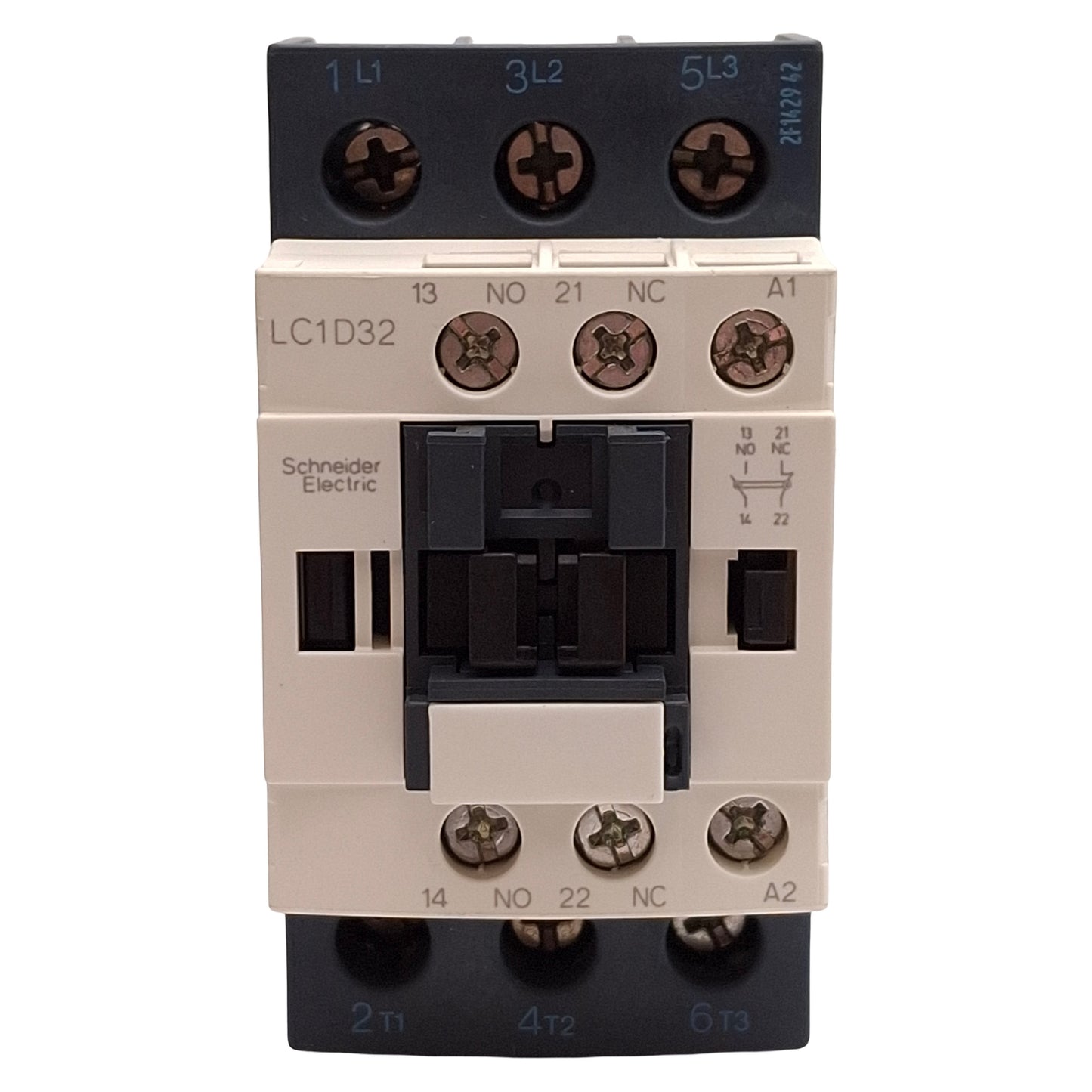Used Schneider Electric LC1D32F7 Contactor, 3-Pole, 32A, 15kW @ 400VAC, 110VAC Coil