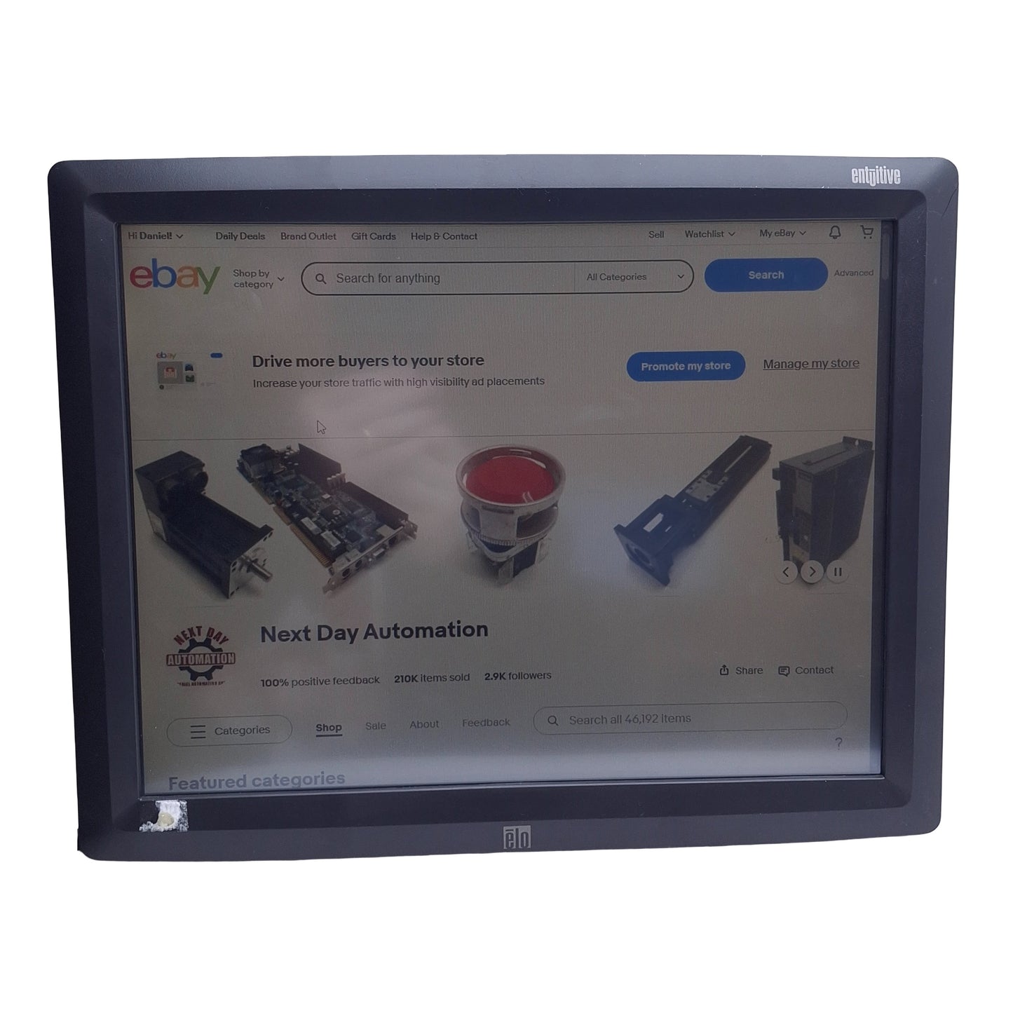 Used ELO ET1529L-7CWA-1-GY-G Accutouch Touchscreen Monitor 15" 1024 x 768 VGA DVI USB