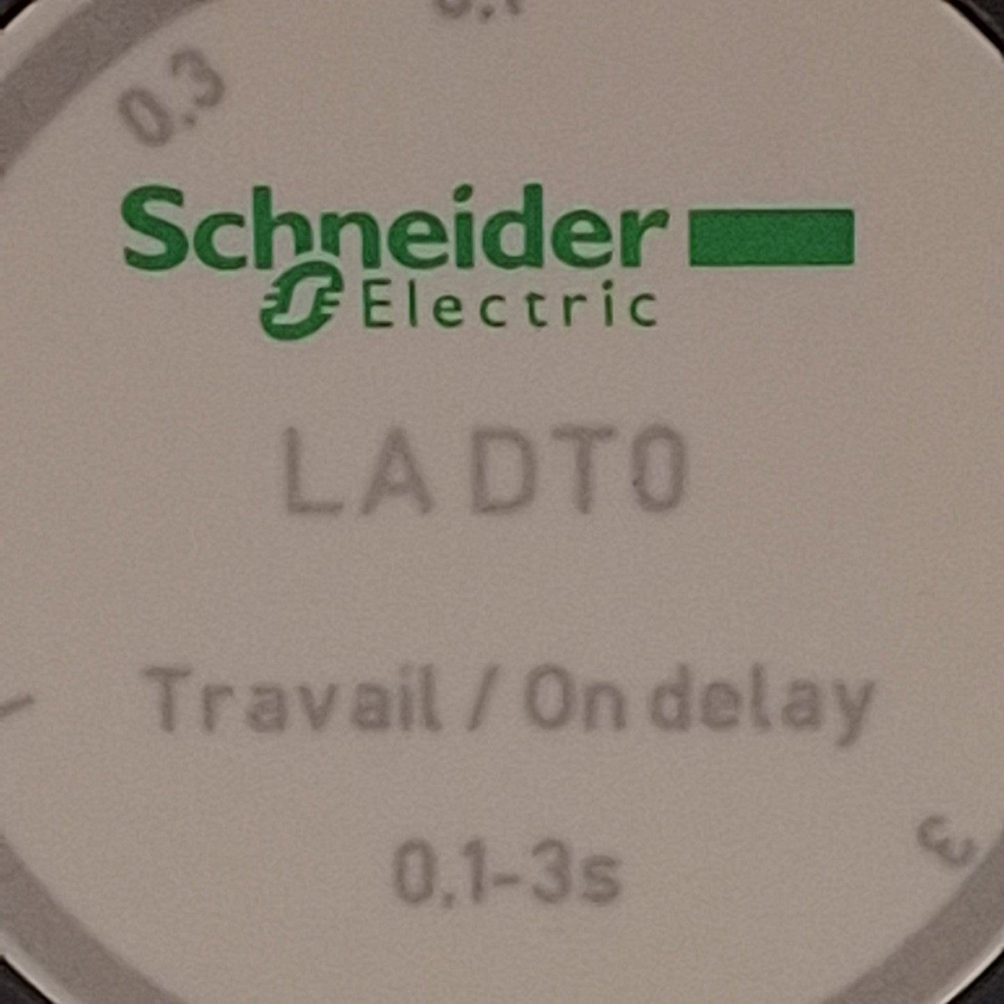 Used Schneider Electric LADT0 Time Delay Auxiliary Contact Block, 1NO + 1NC, 0.1-3s