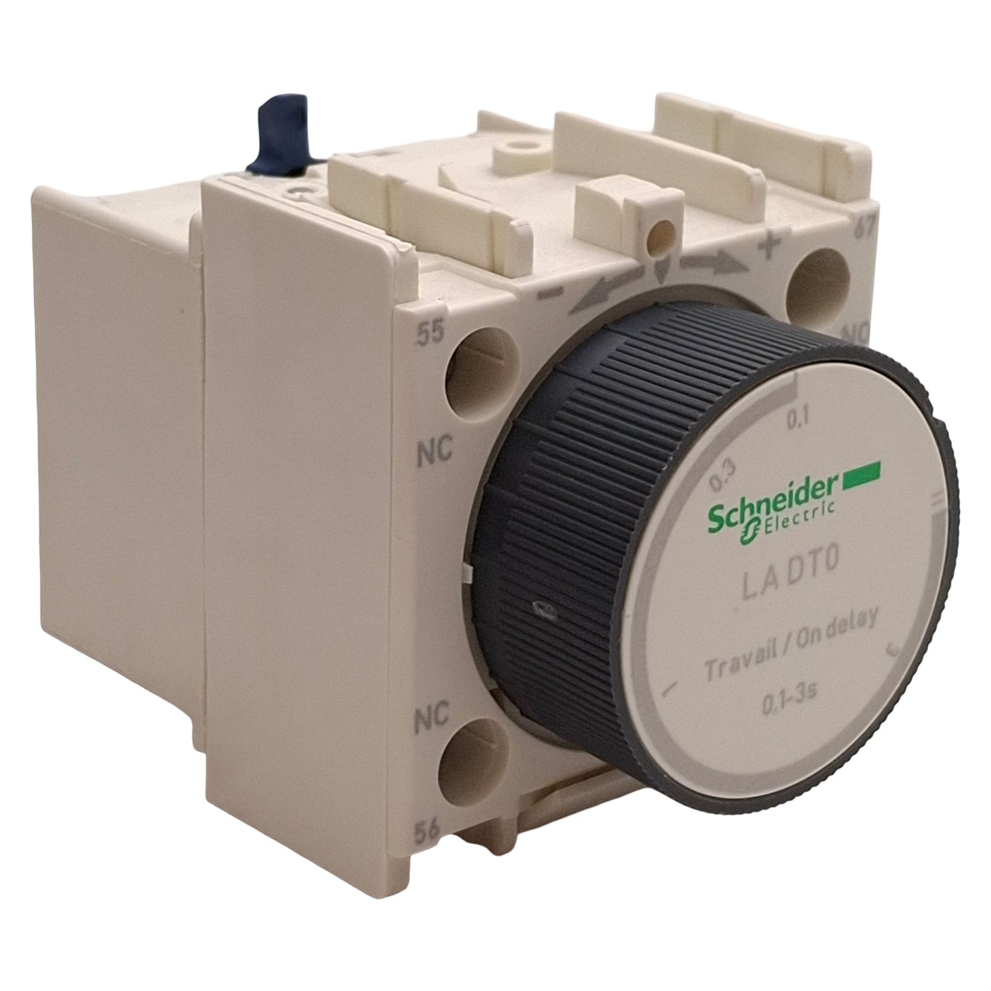 Used Schneider Electric LADT0 Time Delay Auxiliary Contact Block, 1NO + 1NC, 0.1-3s