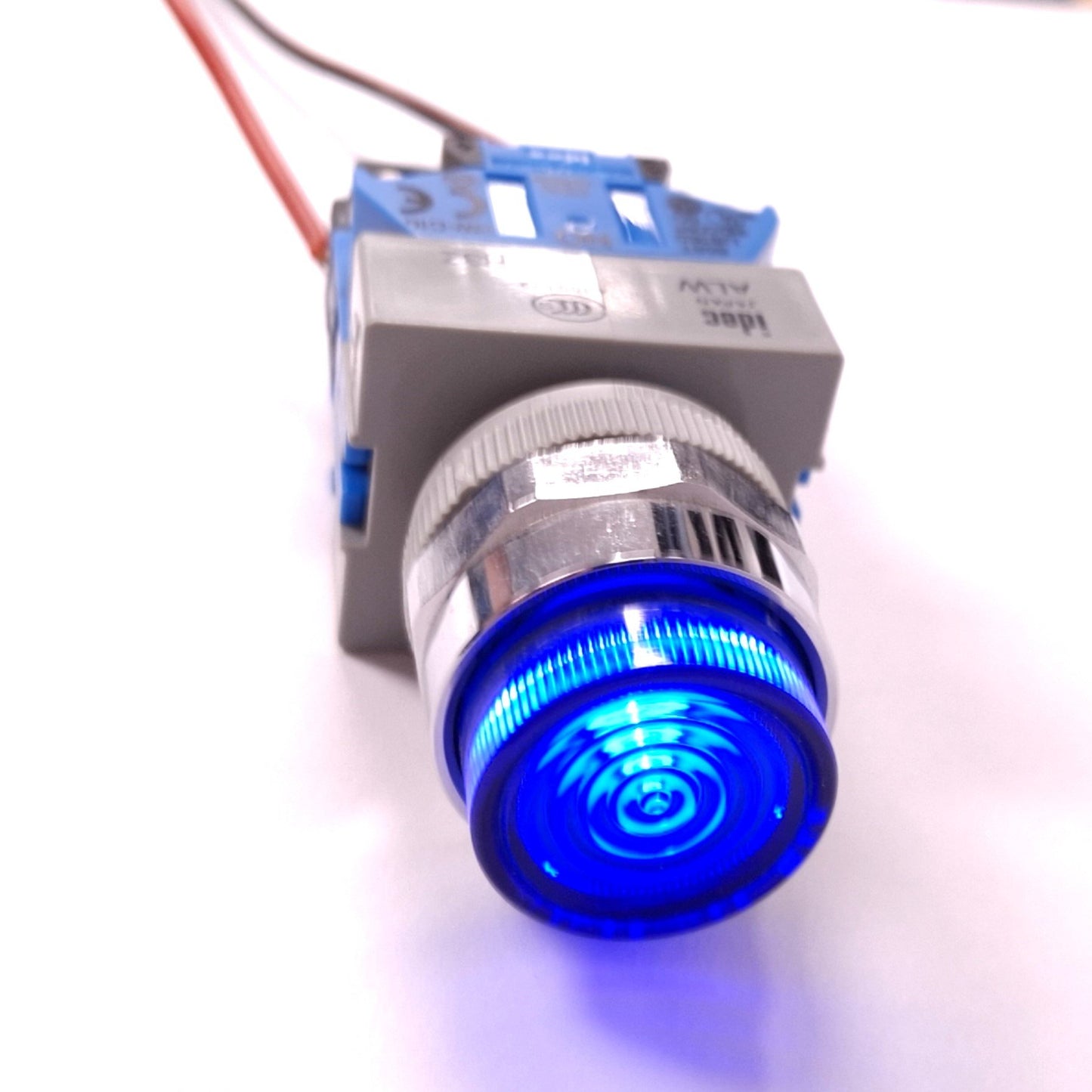 Used IDEC ALW29920D-S-24V Blue Illuminated Pushbutton, 22mm, 2NO, 10A Max, 24V Lamp