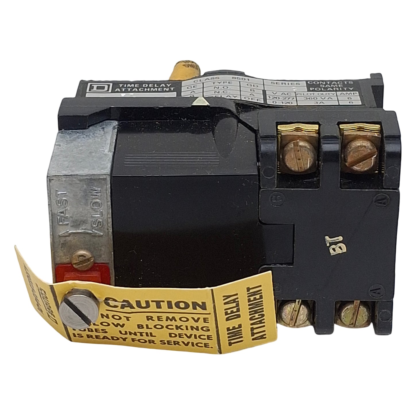 New – Open box Square D 85022 8501 GE Timer Attachment On Delay, 1NO/1NC, 6A 120-277VAC