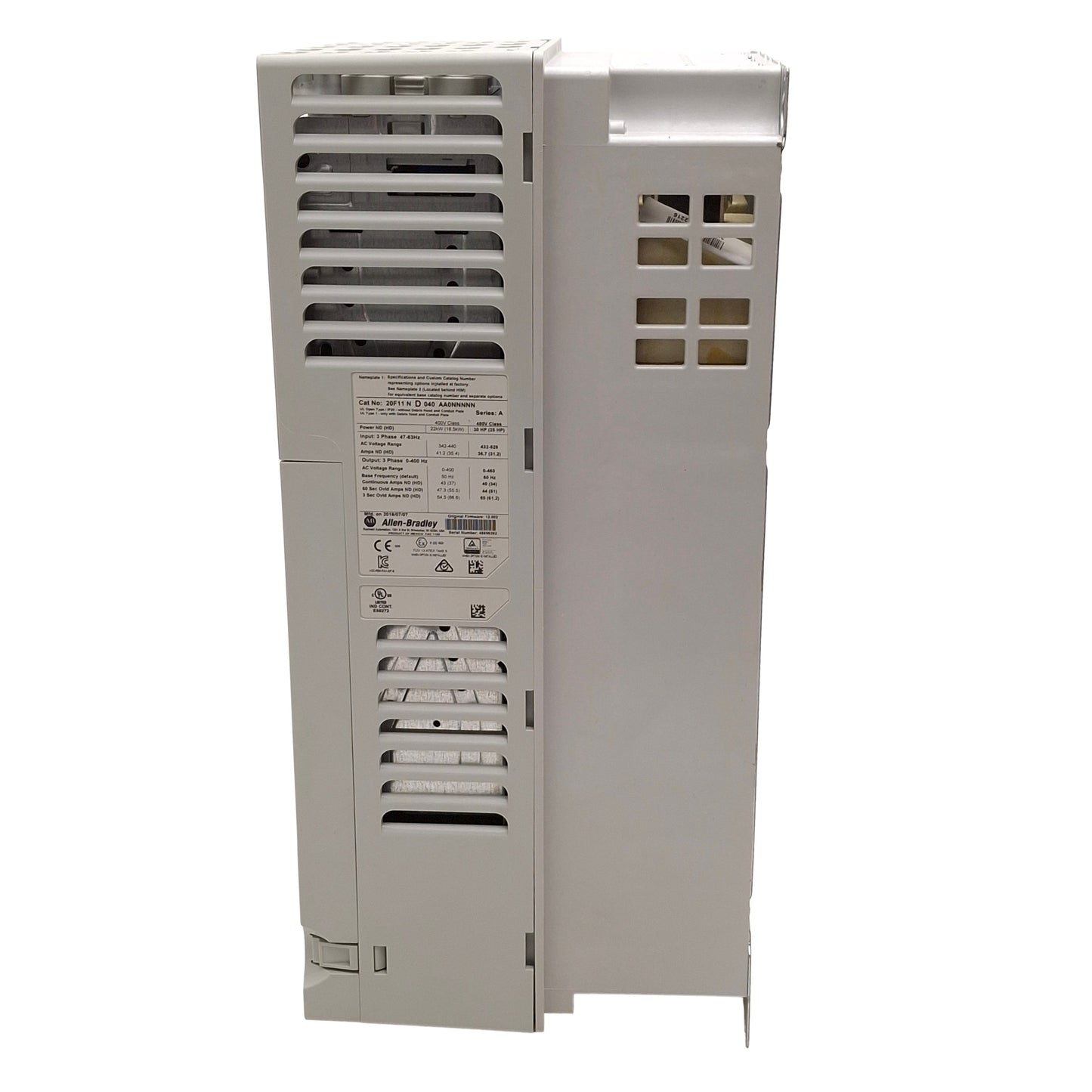 Used Allen Bradley 20F11ND040AA0NNNNN PowerFlex 753 AC Drive, 30HP, 3Ø 0-460VAC 40A
