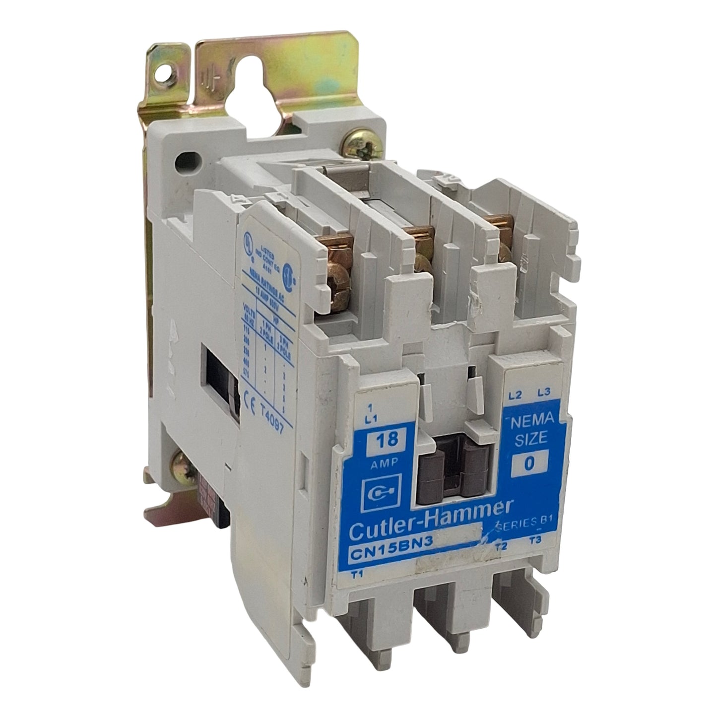Used Cutler-Hammer CN15BN3AB Contactor, 3-Pole, 18A 600VAC, 110/120VAC Coil