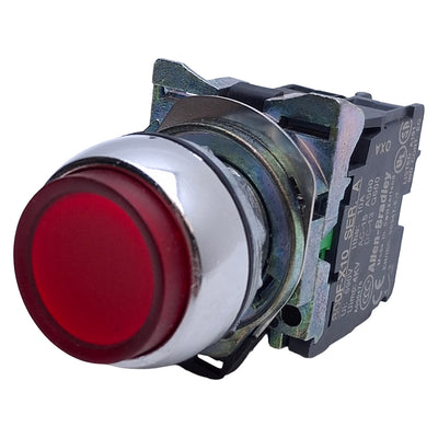 Used Allen Bradley 800FM-LE4 Red Illuminated Momentary Push Button ø22mm, 1NO