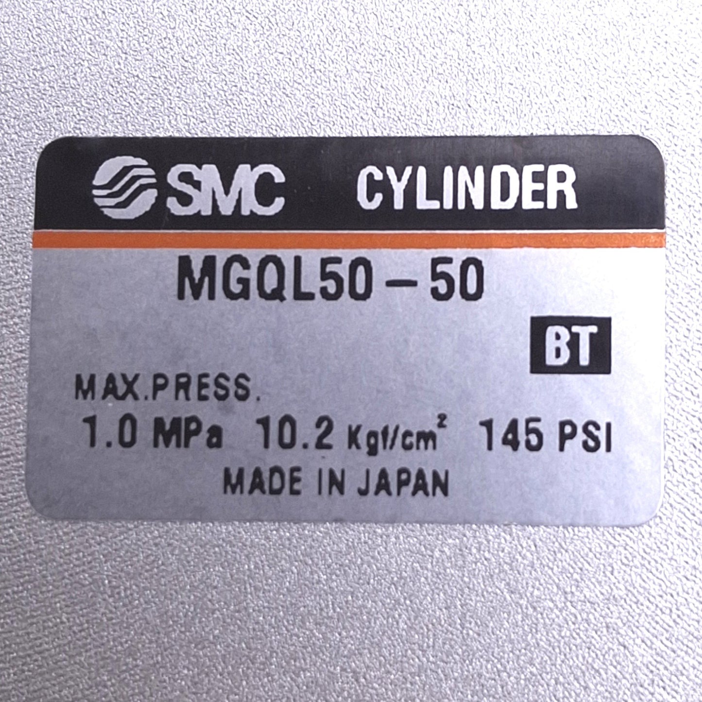 Used SMC MGQL50-50 Compact Guided Cylinder, 50mm Bore, 50mm Stroke, Rc 1/4, 1.0MPa