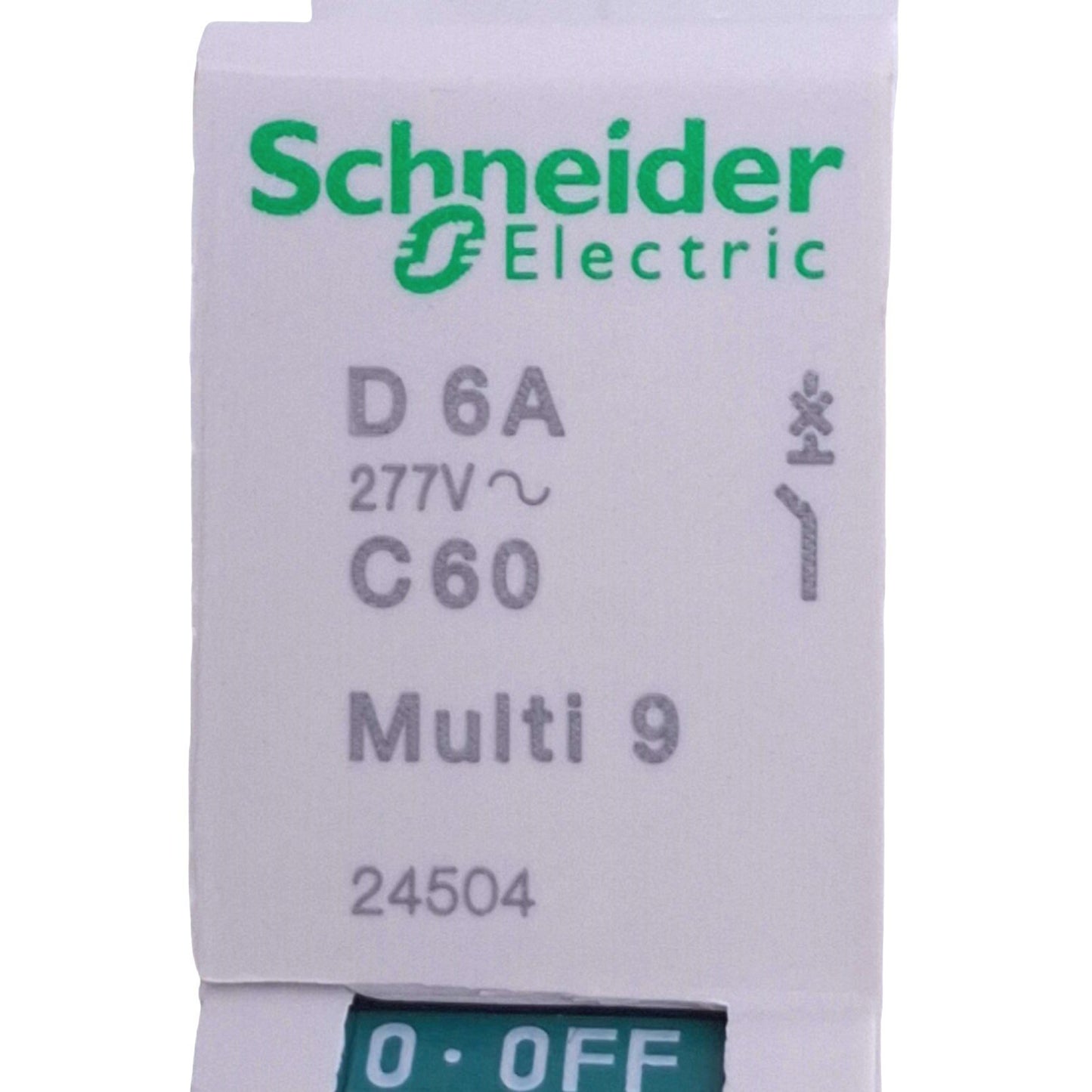 New – Open box Schneider Electric 24504 Multi9 Circuit Breaker, 1-Pole 6A, 277VAC Max, DIN Rail