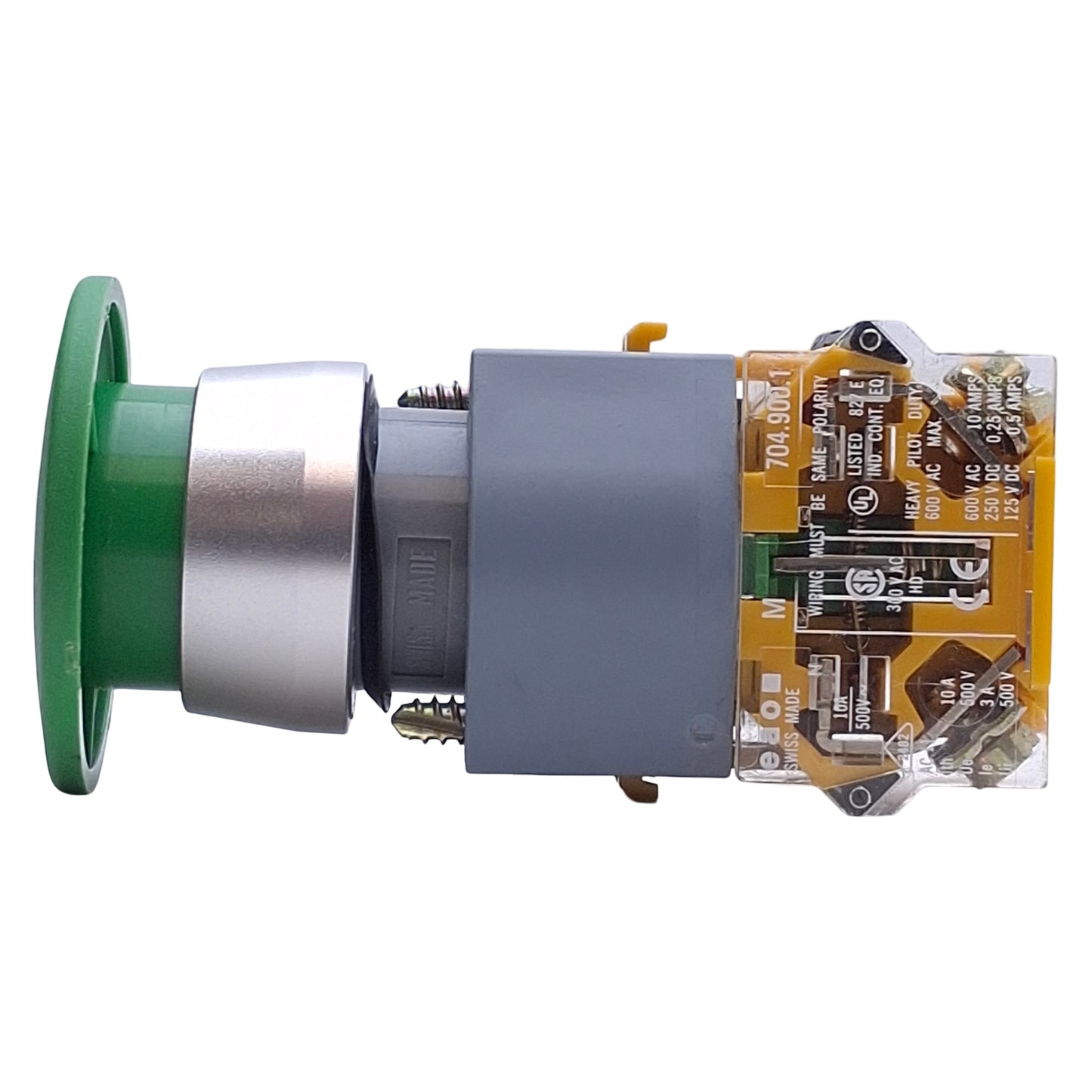 Used EAO 704.070.5 Green Momentary Mushroom Head Push Button 1NO, ø22mm, 10A 500VAC