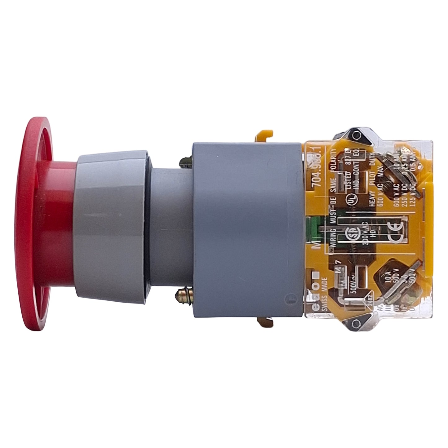 Used EAO 704.075.2 Emergency Stop Push-Twist To Release Button ø22mm, 1NO, 10A 500VAC