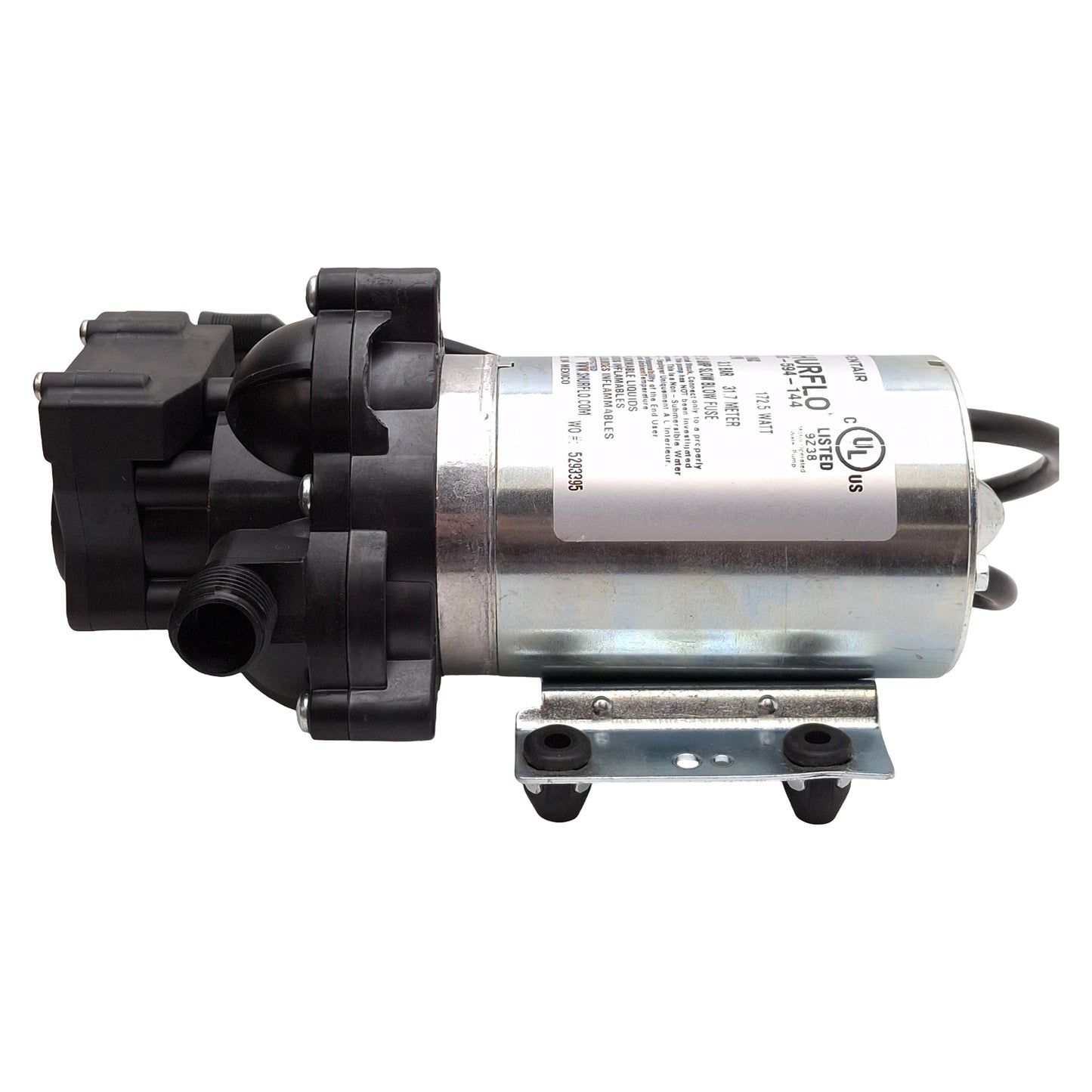 Used Pentair 2088-594-144 SHURflo Diaphragm Pump, 3.0GPM, 130°F, 1/2in-14 NPS, 115VAC