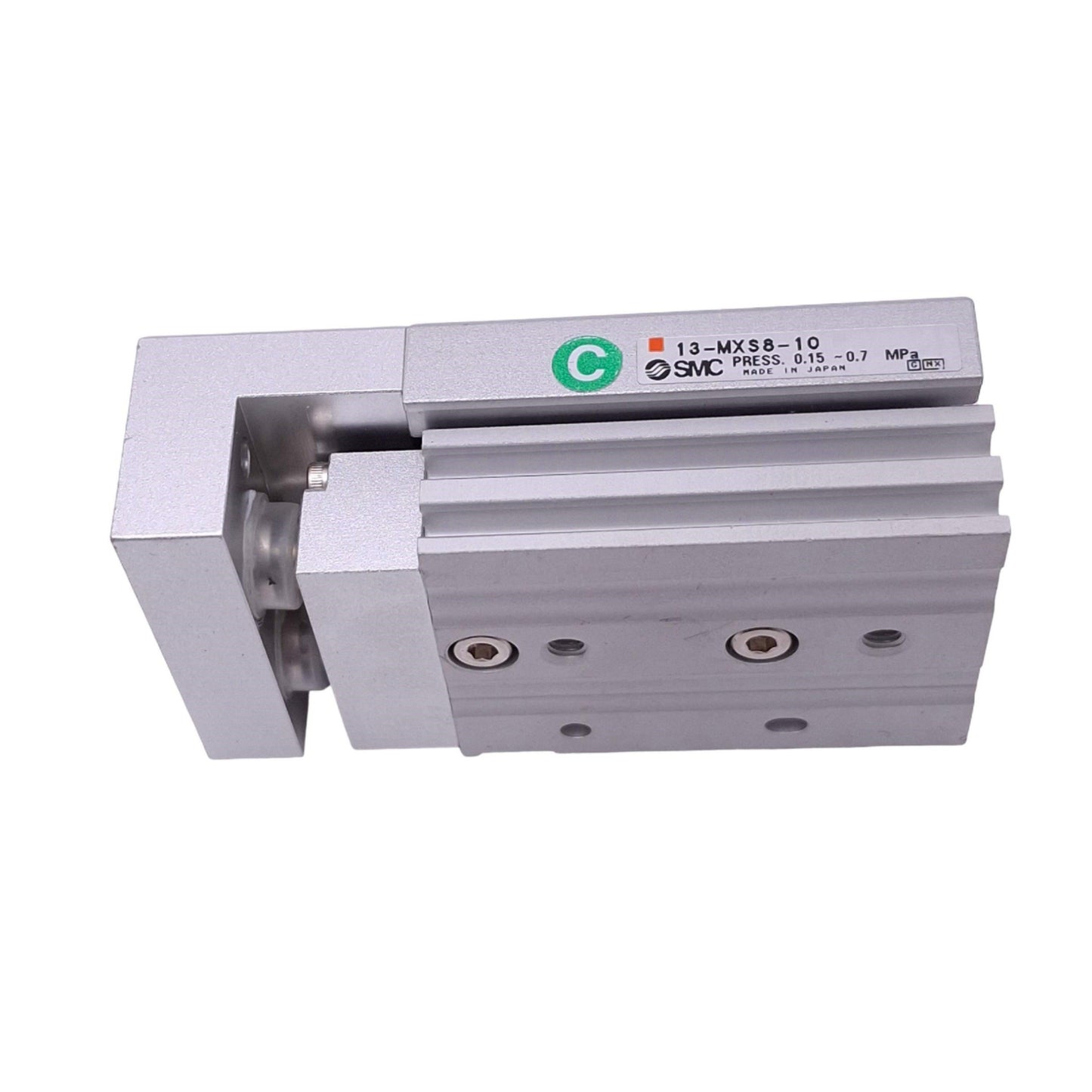 Used SMC 13-MXS8-10 Air Slide Table, 8mm Bore, 10mm Stroke, 0.15-0.7MPa, M5x0.8