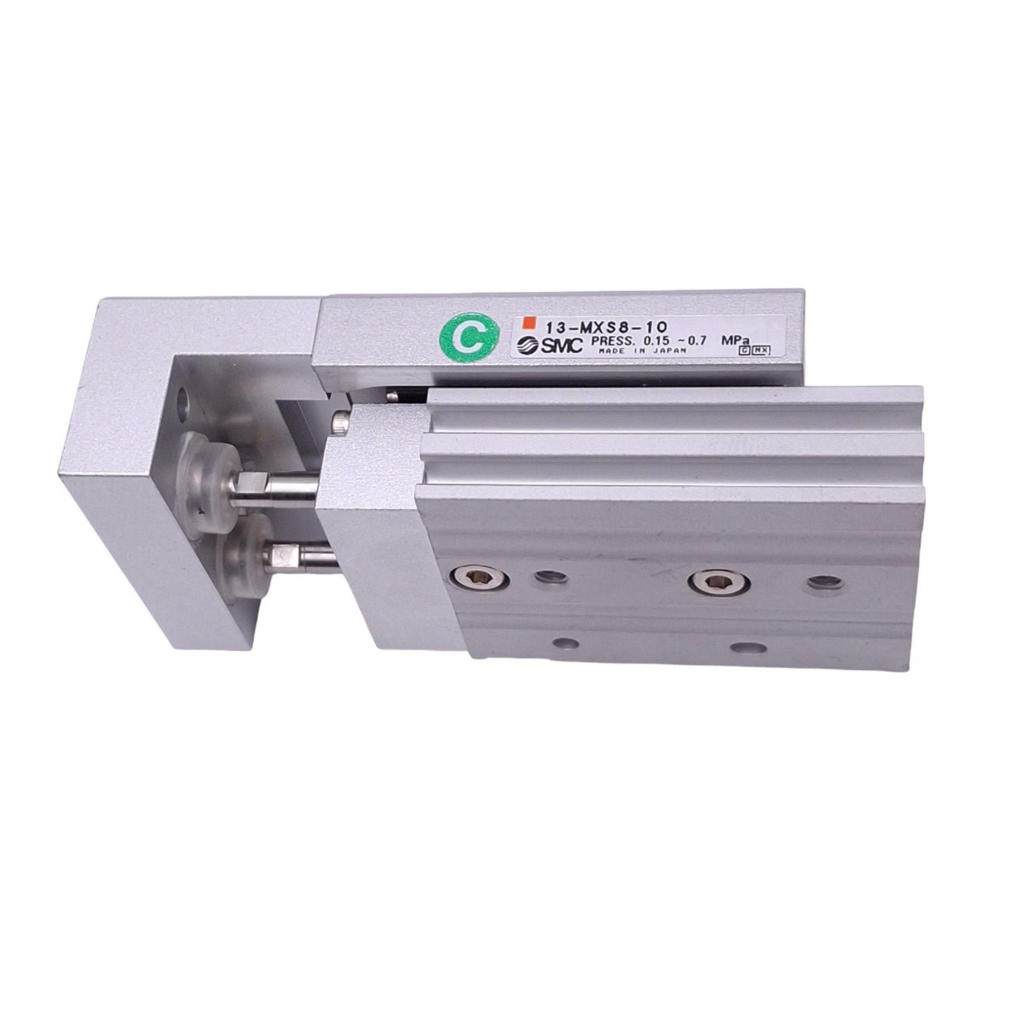 Used SMC 13-MXS8-10 Air Slide Table, 8mm Bore, 10mm Stroke, 0.15-0.7MPa, M5x0.8