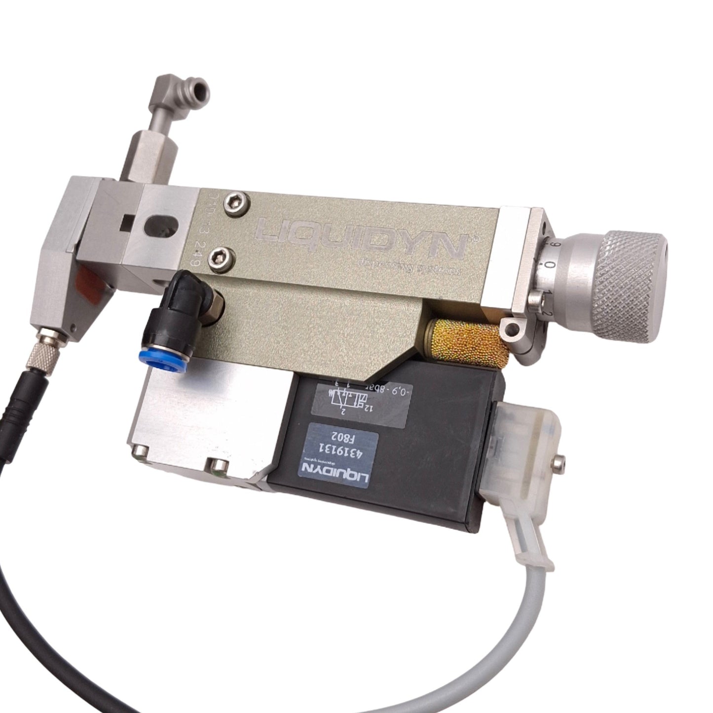Used Nordson 7825002 Liquidyn P-Dot Pneumatic Fluid Dispensing Valve, 24VDC
