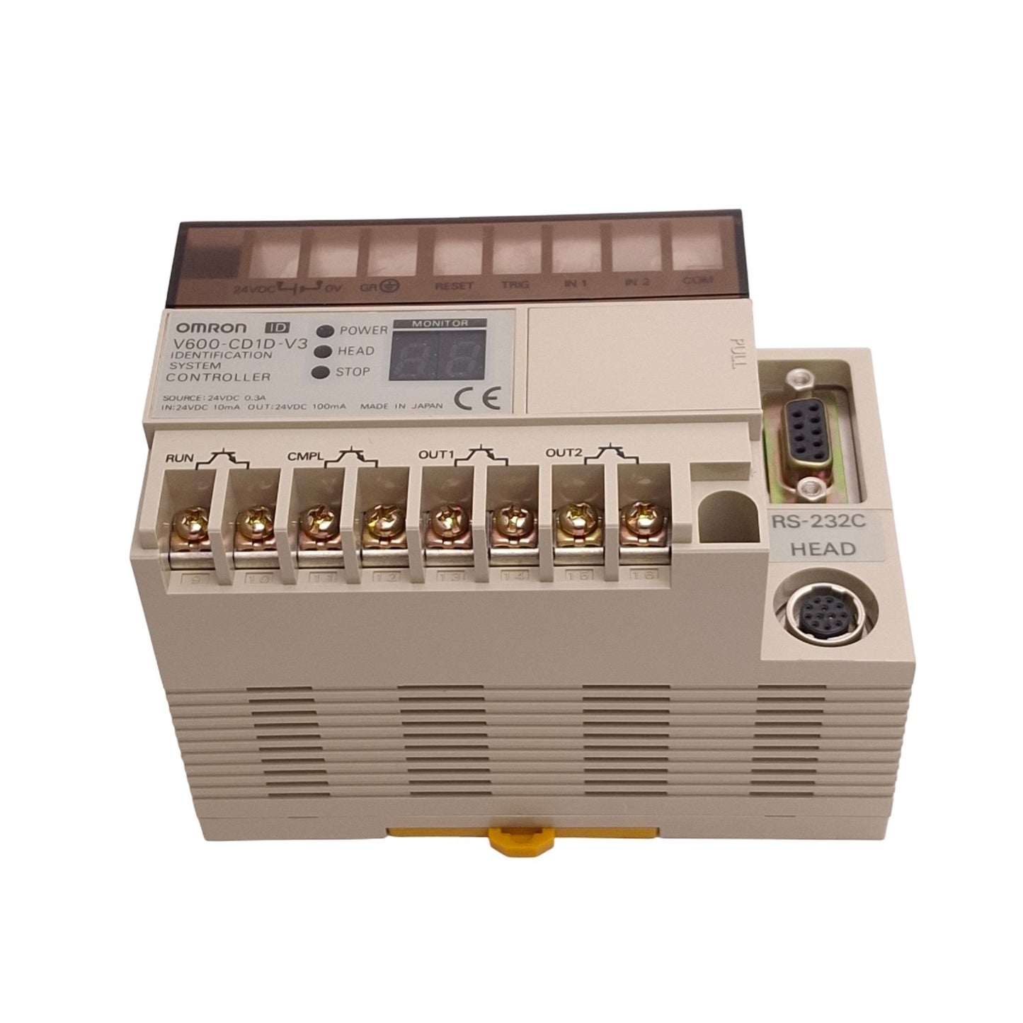 Used Omron V600-CD1D-V3 Identification System Controller for RFID, RS-232C, 24VDC