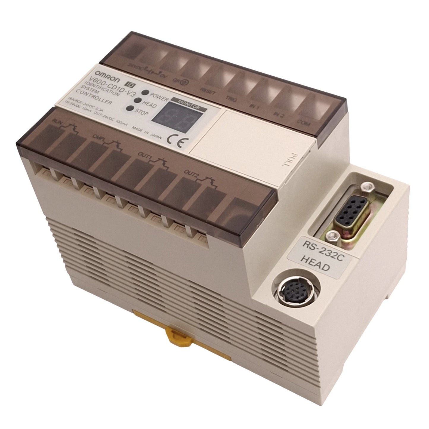 Used Omron V600-CD1D-V3 Identification System Controller for RFID, RS-232C, 24VDC