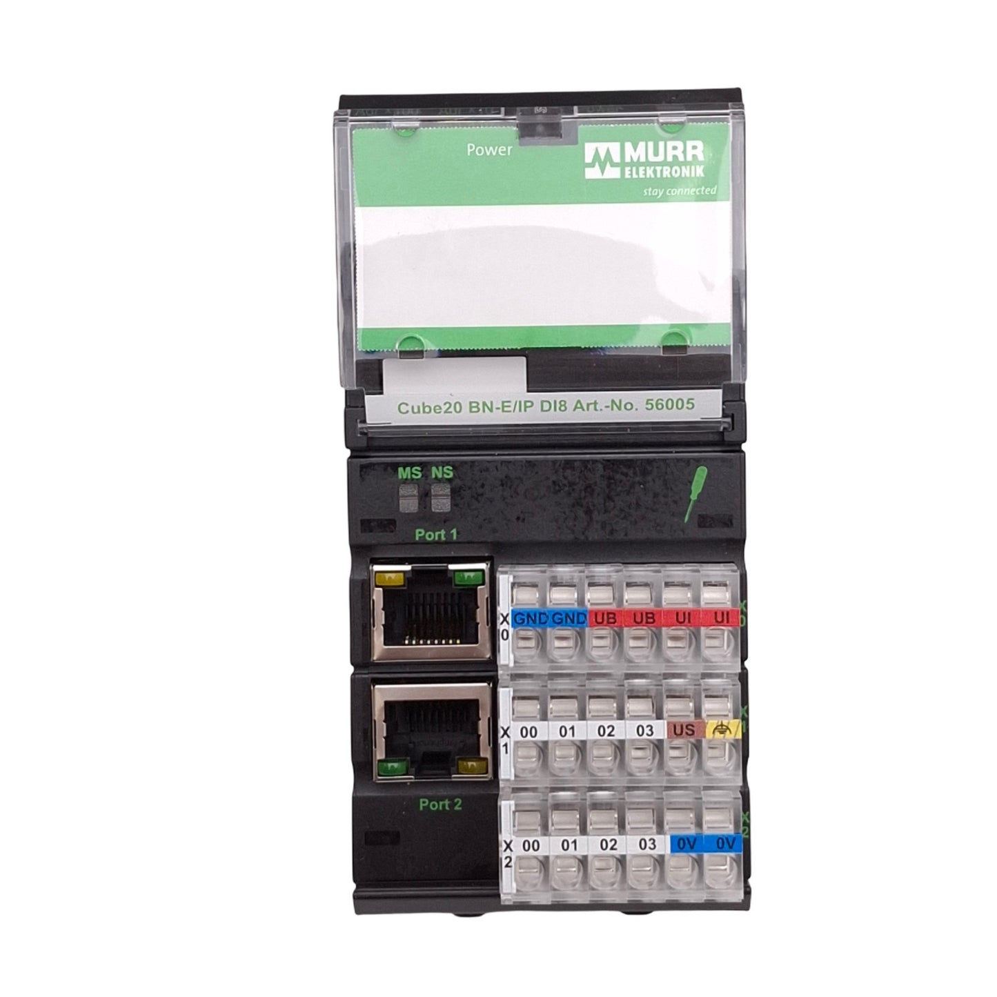 Used Murrelektronik 56005 Cube20 BN-E/IP DI8 Bus Node, Ethernet-IP, 8-Input, 24VDC