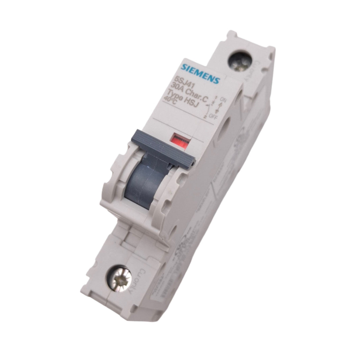New Siemens 5SJ4130-7HG40 Circuit Breaker, 1-Pole 30A, 240VAC/60VDC Max, DIN Rail