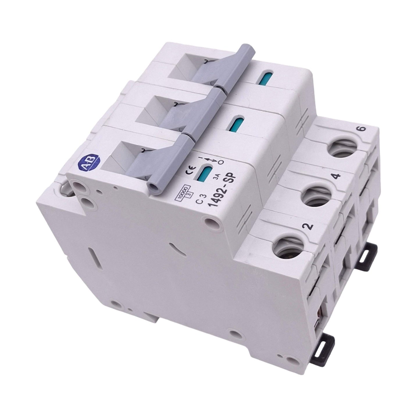 New Allen Bradley 1492-SP3C030 Circuit Breaker, 3-Pole 3A, 480Y/277VAC Max, DIN Rail