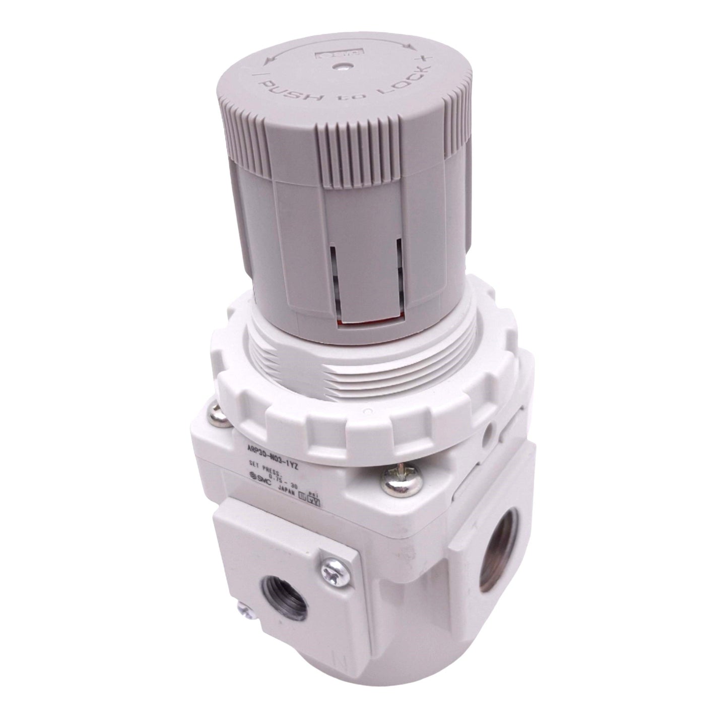 Used SMC ARP30-N03-1YZ Precision Regulator, 0.75-30psi Set, 100psi Max, 3/8in NPT
