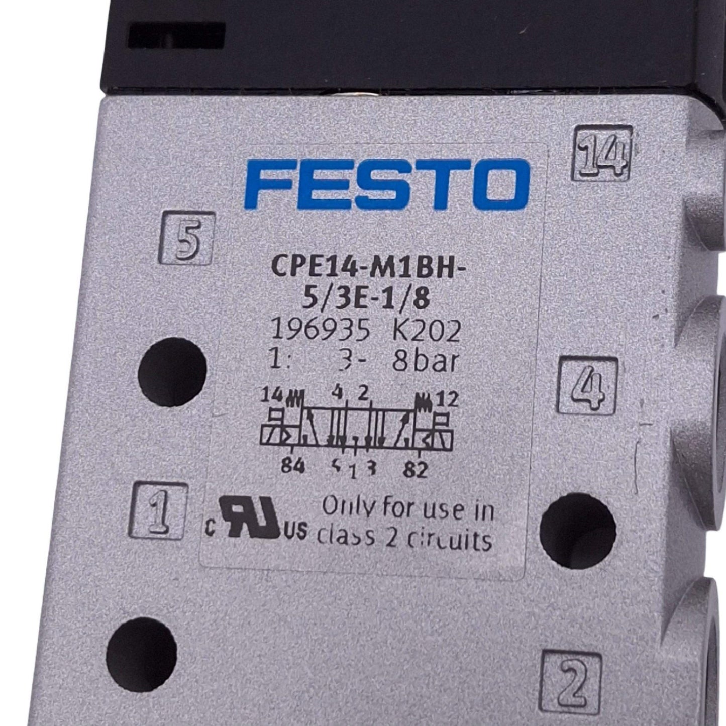 New Festo CPE14-M1BH-5/3E-1/8 Solenoid Valve, 5/3-Way, 3-8bar, G1/8, 24VDC Coil